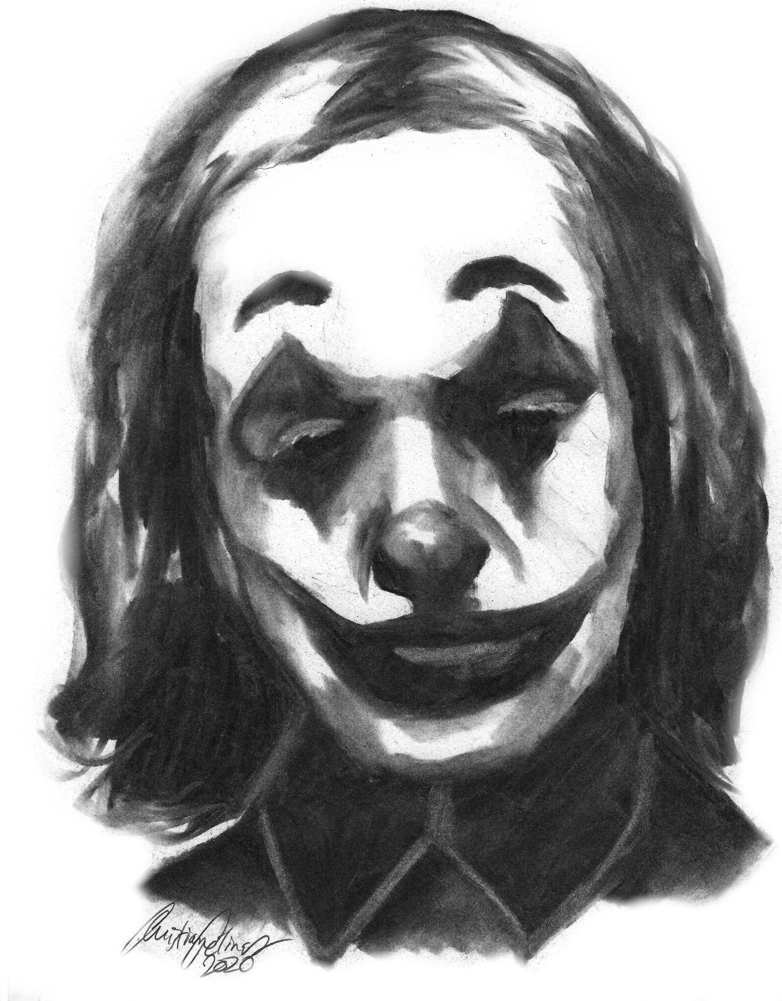 Joker, Charcoal Portrait r/drawing