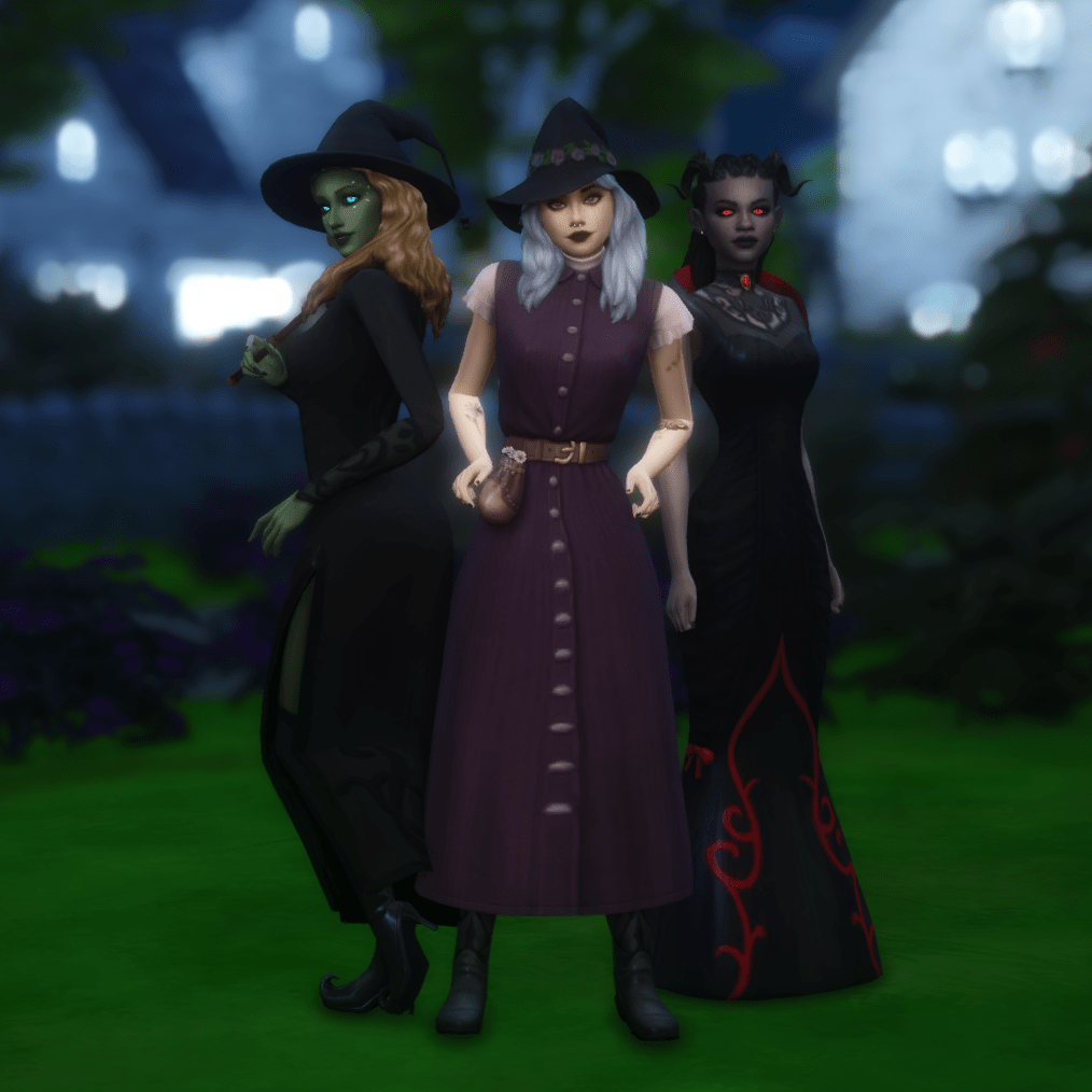 the spellcaster, the mooncaster (werewolf), and the vampire r/Sims4