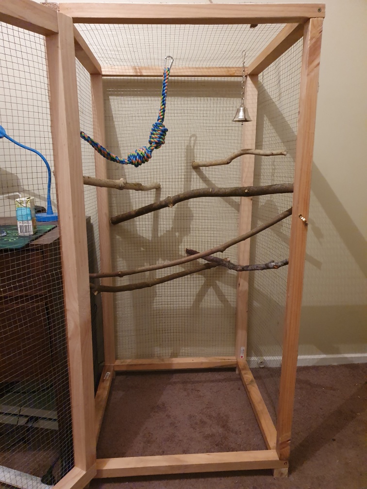 This is my almost fully diy cockatiel cage. I still have to get a