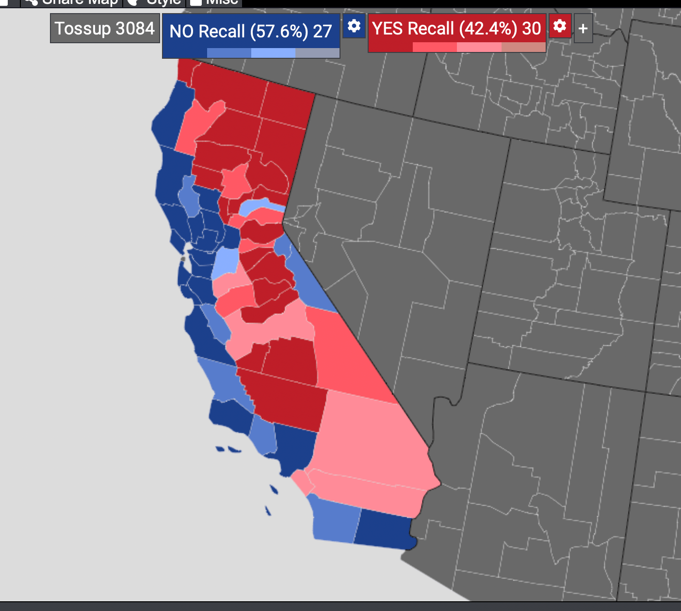 My predictions for full 2021 California recall election results r/YAPms