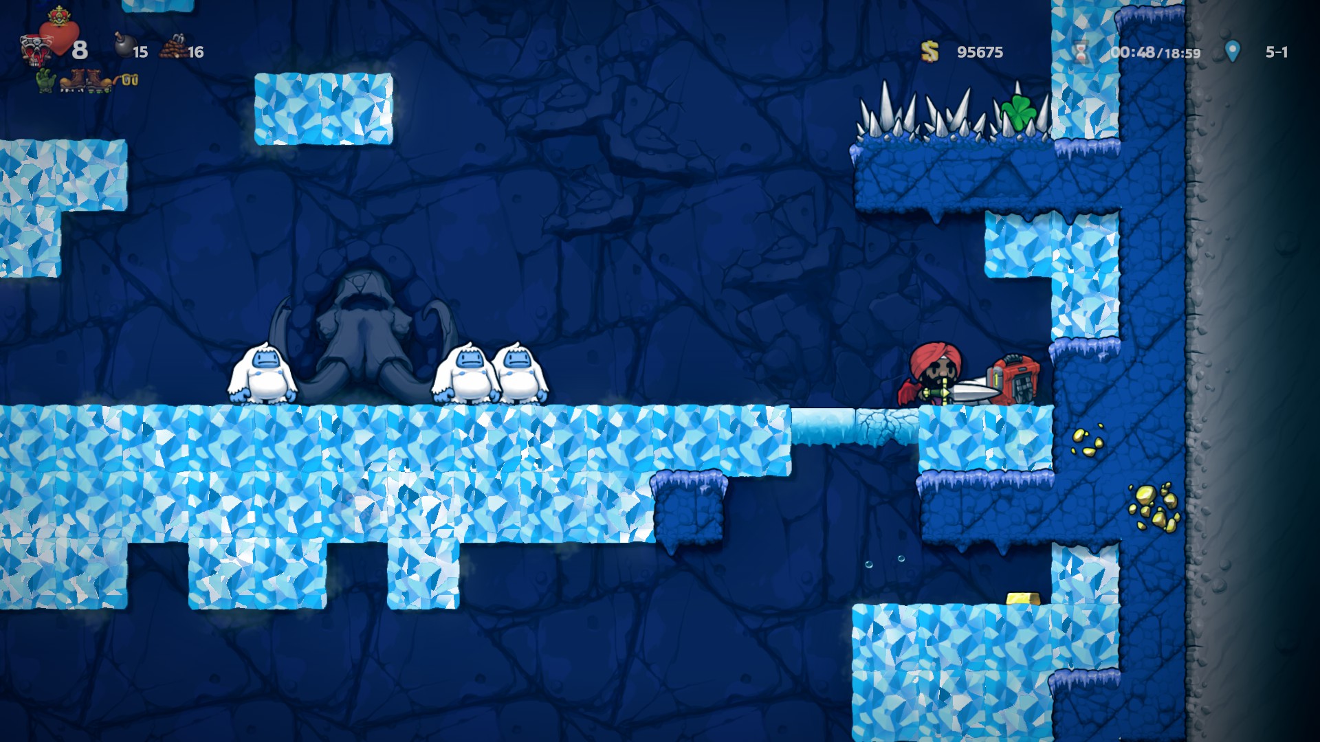 Just got the 1/1000 powerpack drop from yeti queen r/spelunky