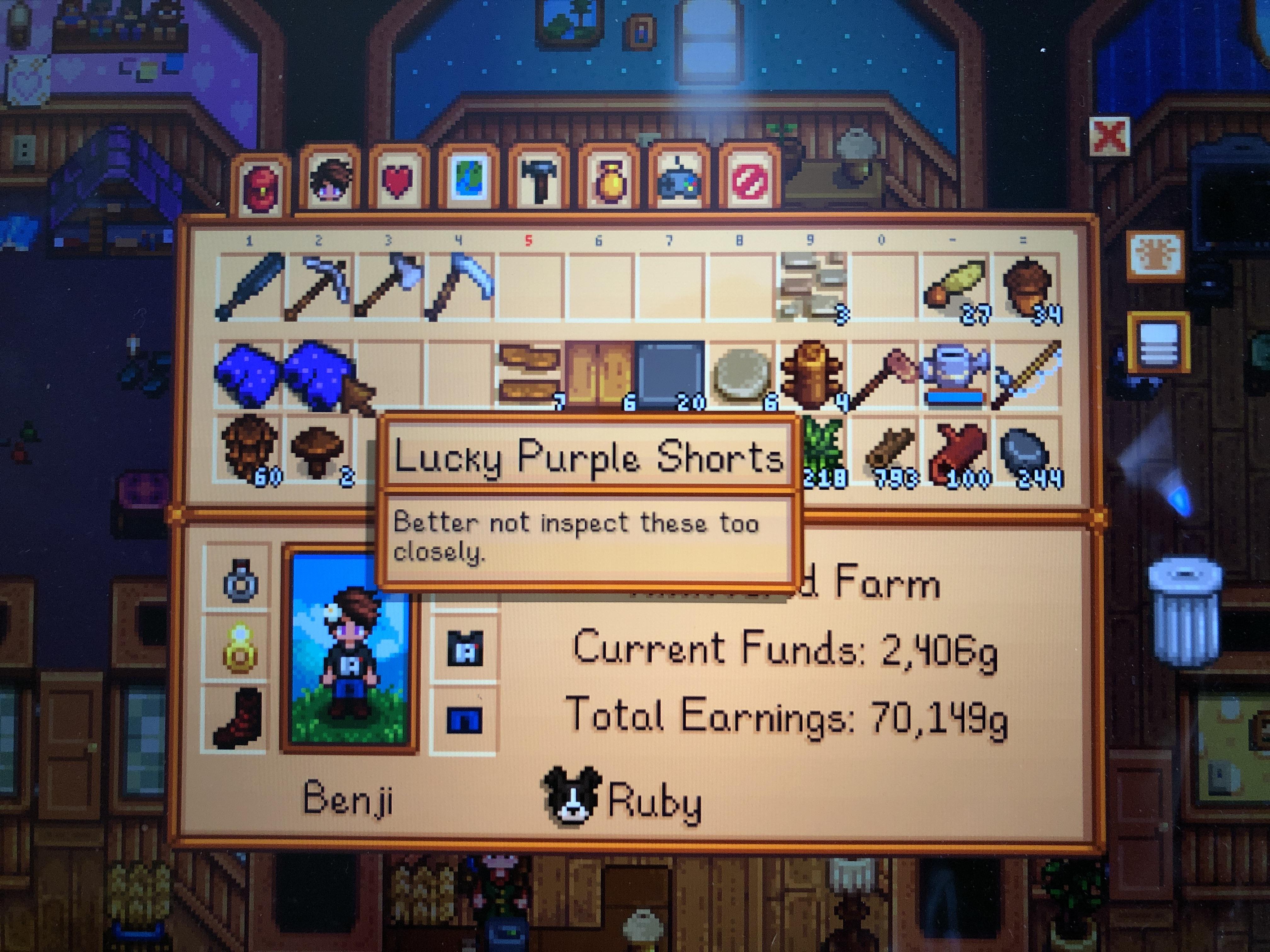 I somehow got 2 of Lewis’ shorts!! r/StardewValley