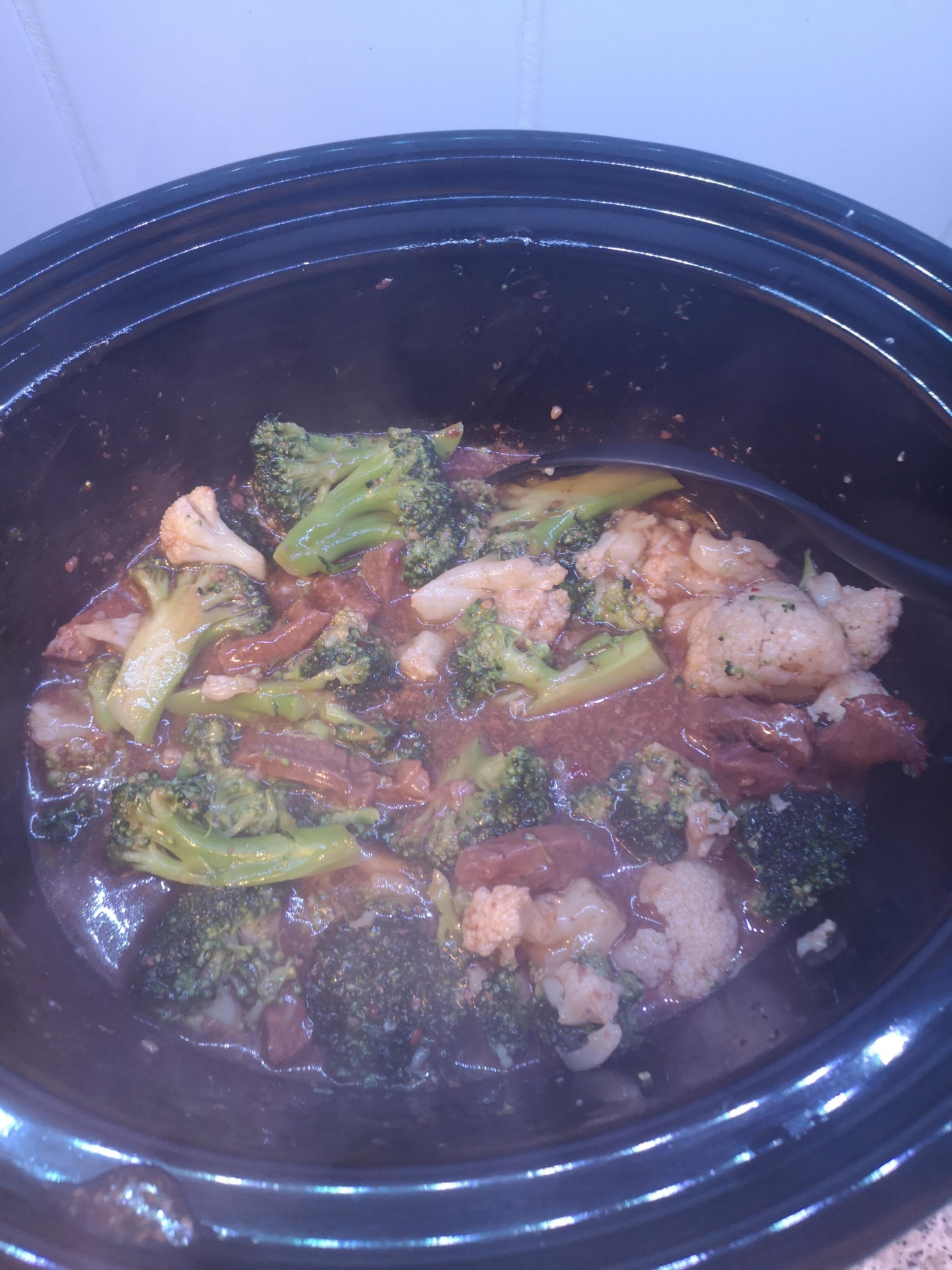 I made Beef and Broccoli (and cauliflower)! r/slowcooking