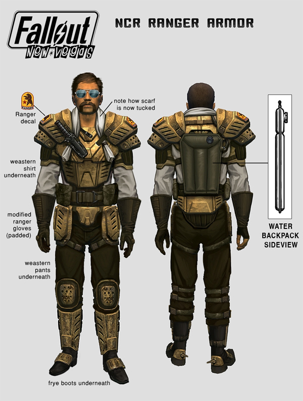 NCR Ranger Patrol Armor Concept Art. Still my favorite armor. fnv