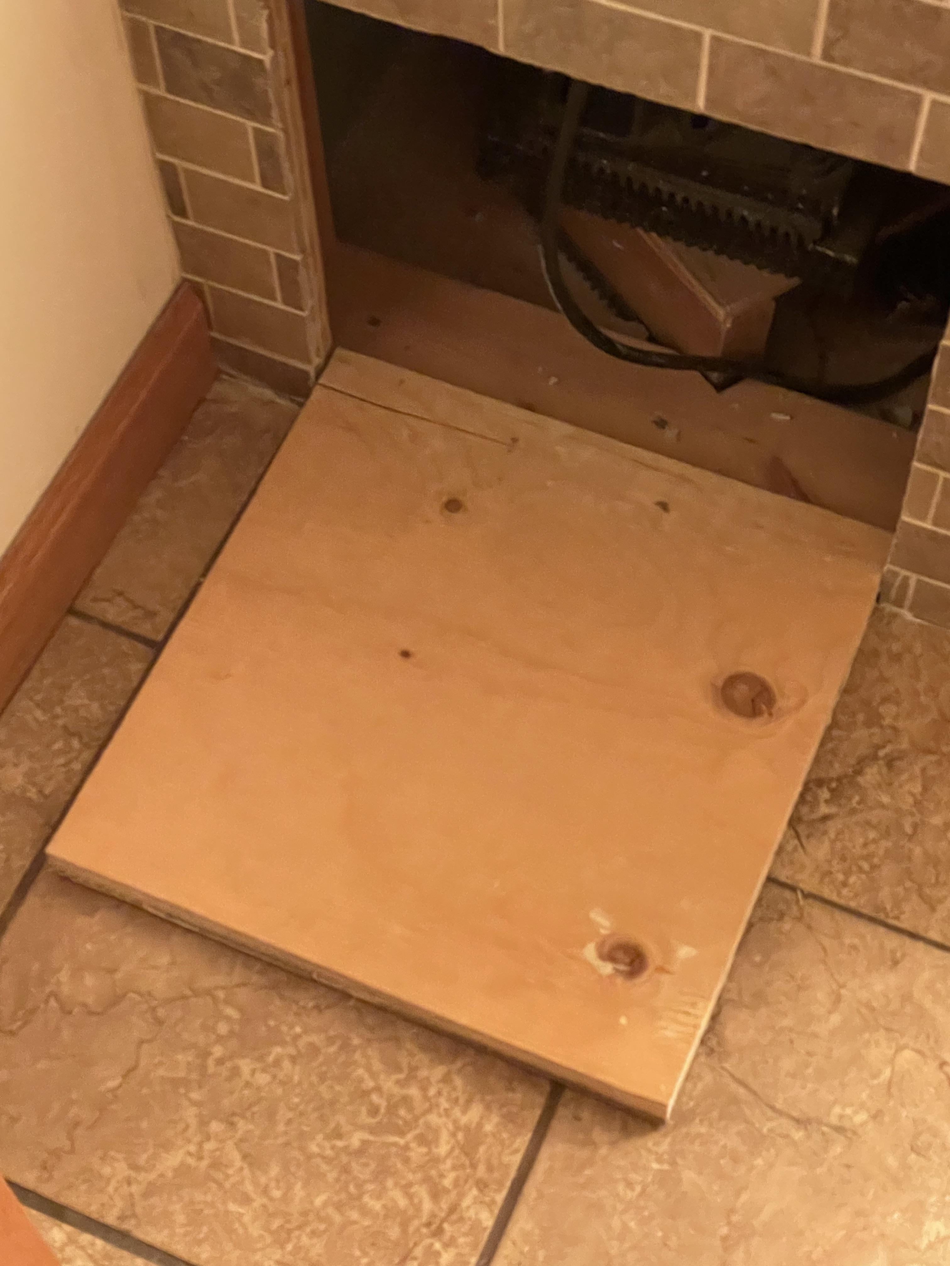 Carpenter created this access panel on tub, but it keeps falling out