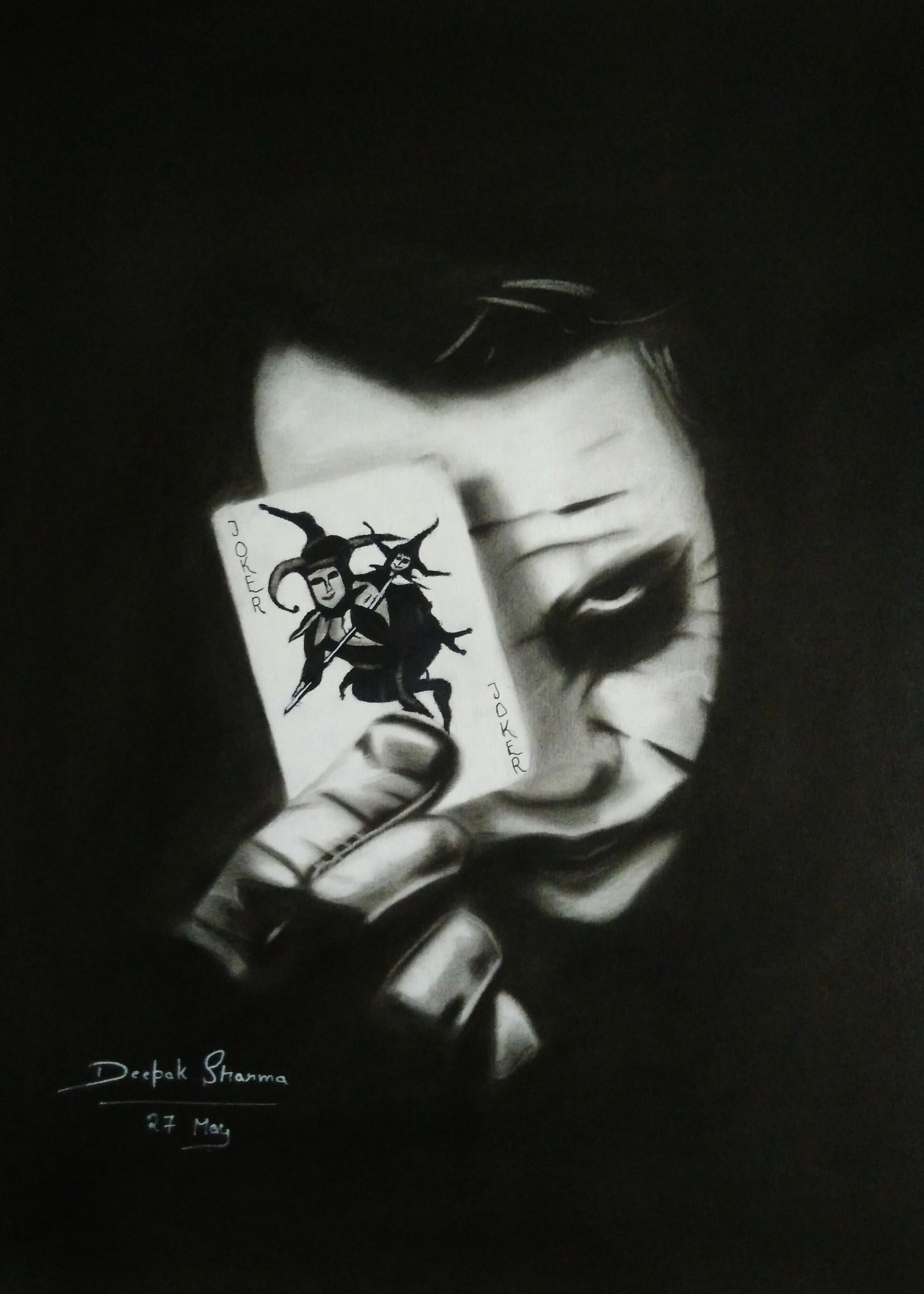 Charcoal pencil drawing of Joker by me r/pics