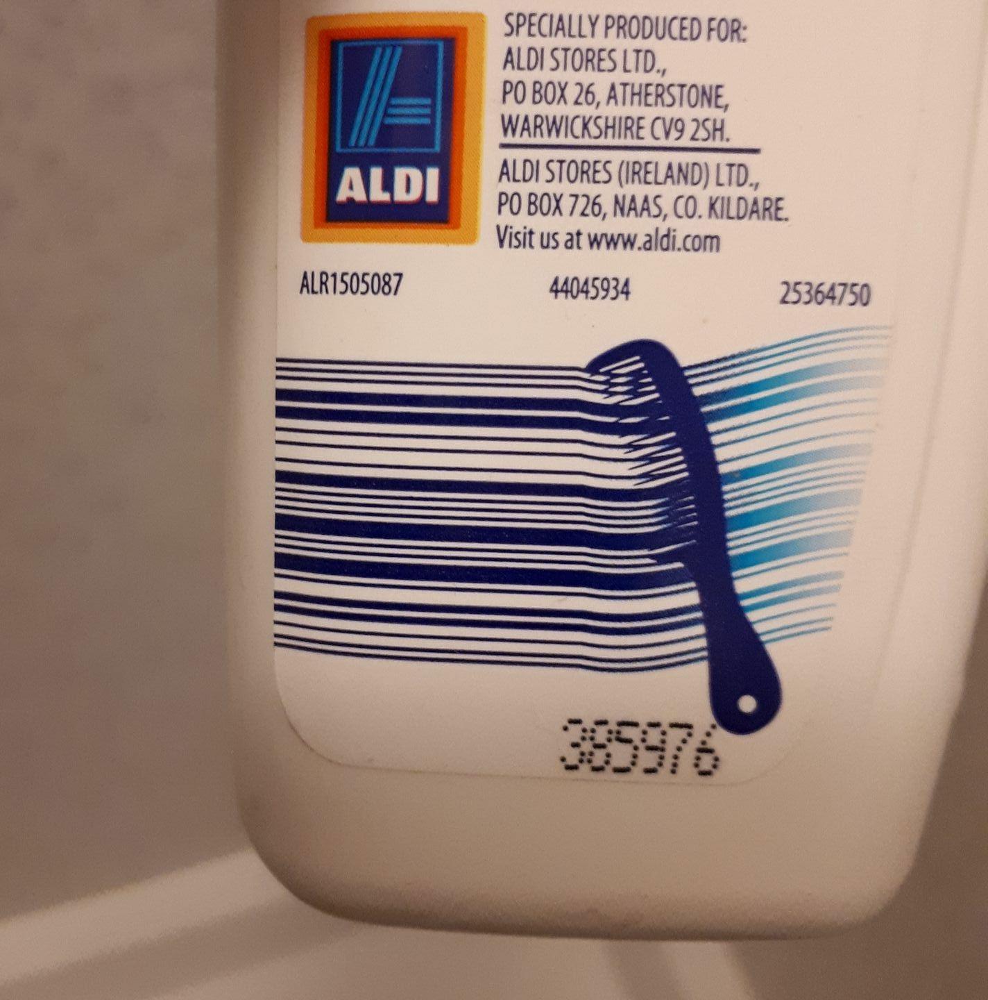 This Aldi shampoo barcode that looks like hair being combed r