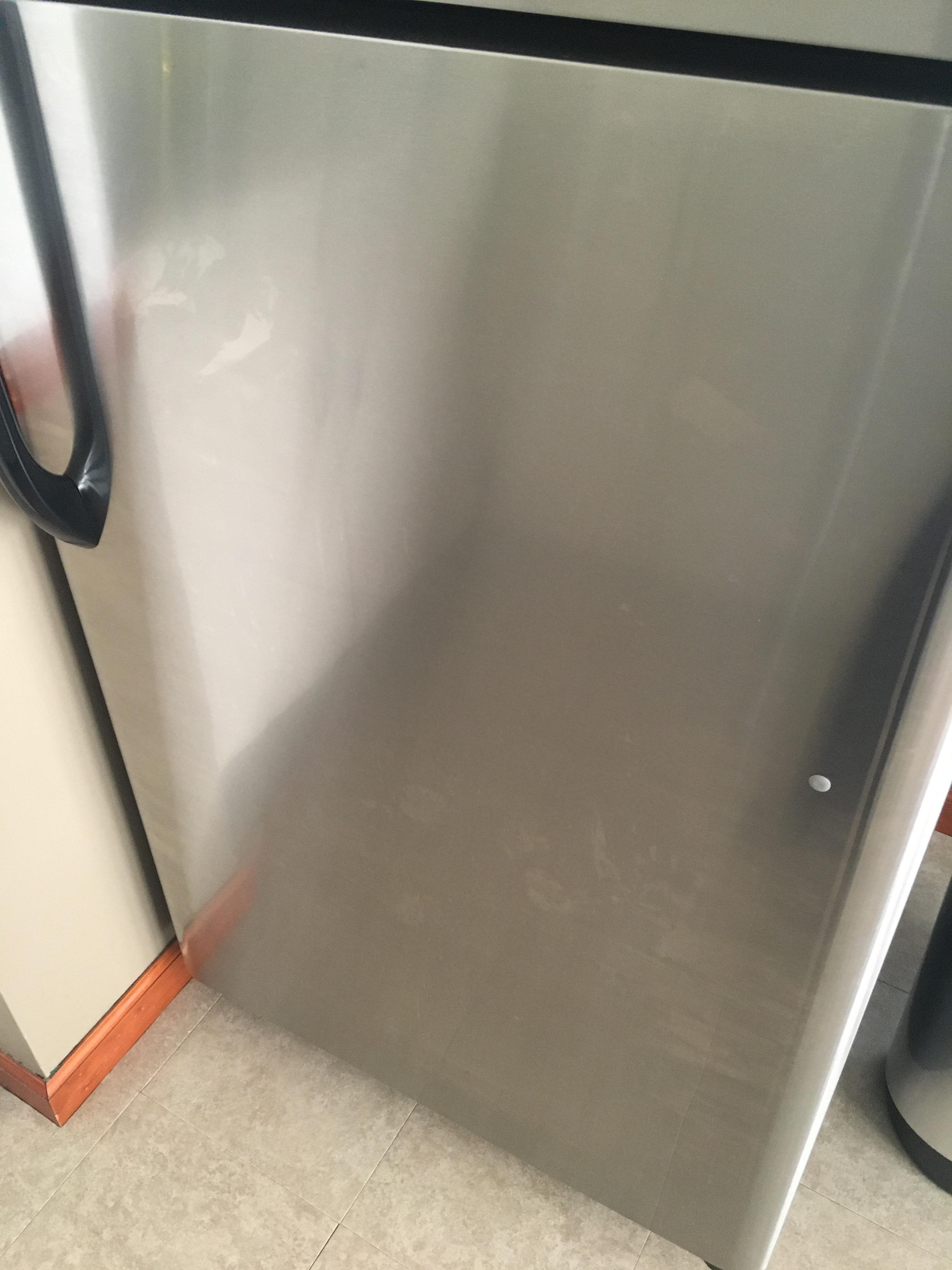 How do I clean this off of stainless steel refrigerator? r/howto
