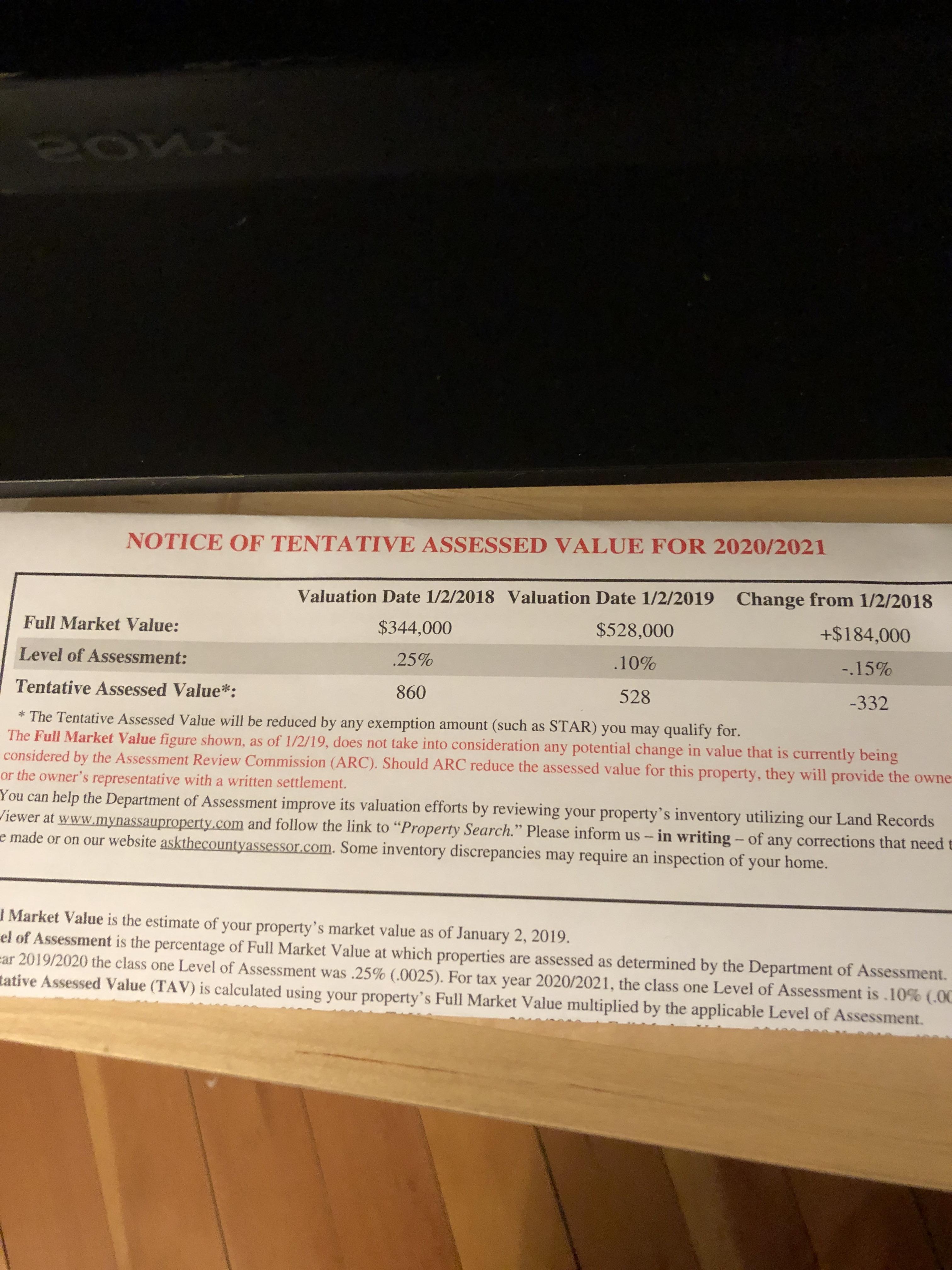 Nassau County property taxes 10 increase or 332 decrease every month