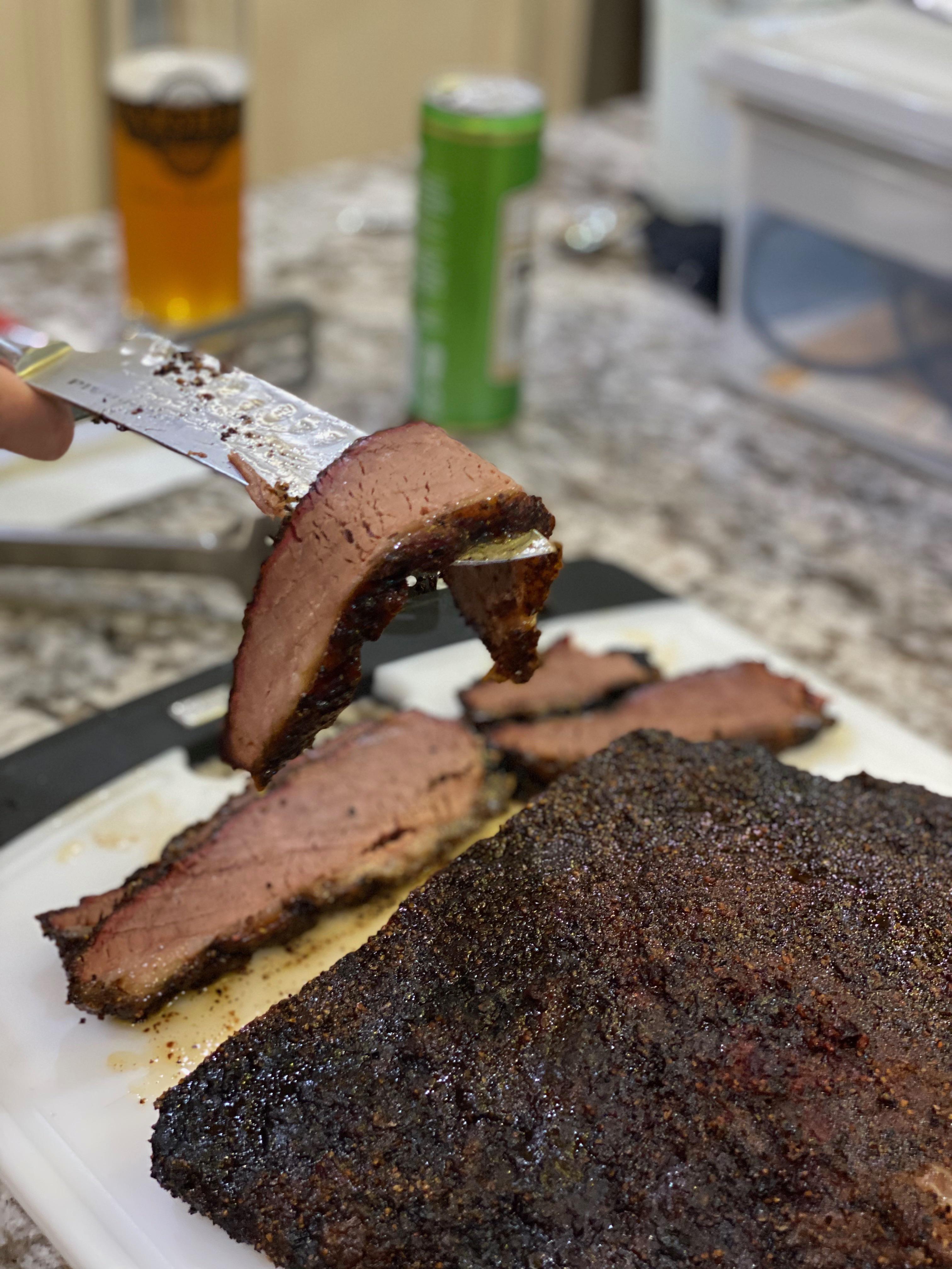Snake river brisket. First time using meat church holy cow. 16 hours on