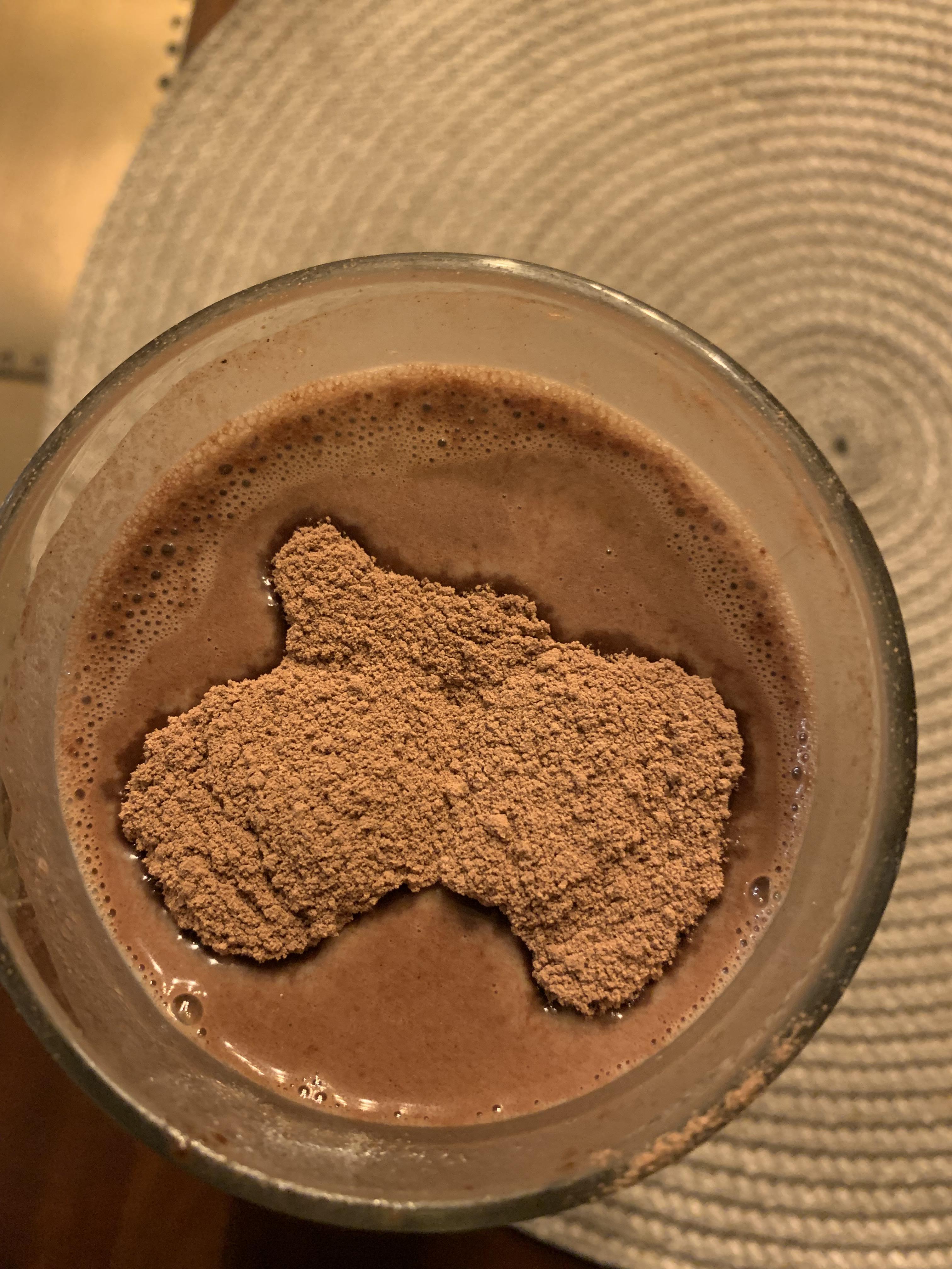 My chocolate milk powder looks like Australia r/mildlyinteresting