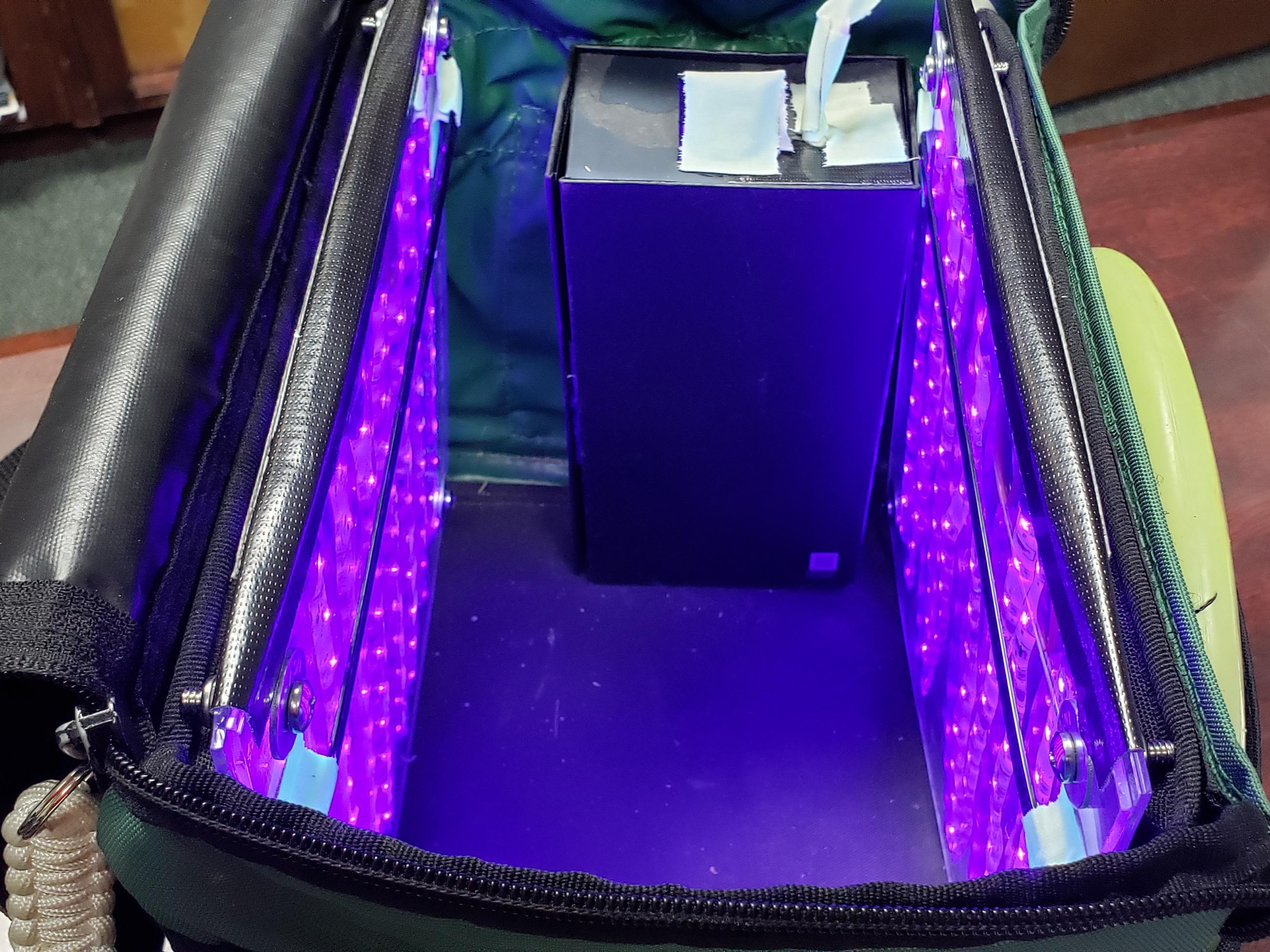 Custom glow bag blacklight led panels r/discgolf