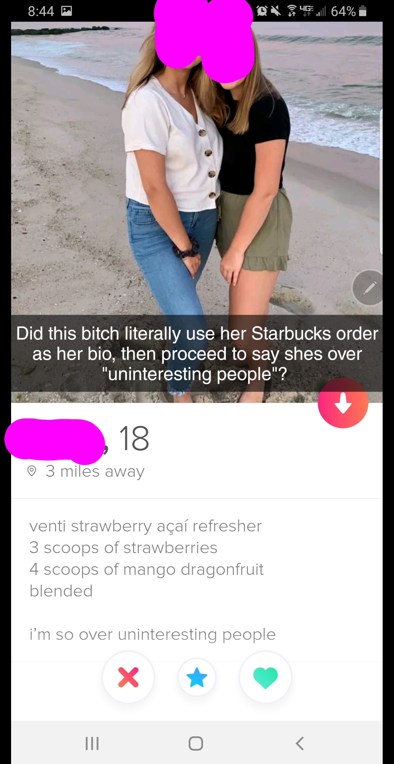 "Uninteresting people" Tinder