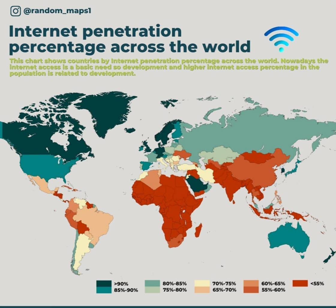 percentage across the world r/MapPorn