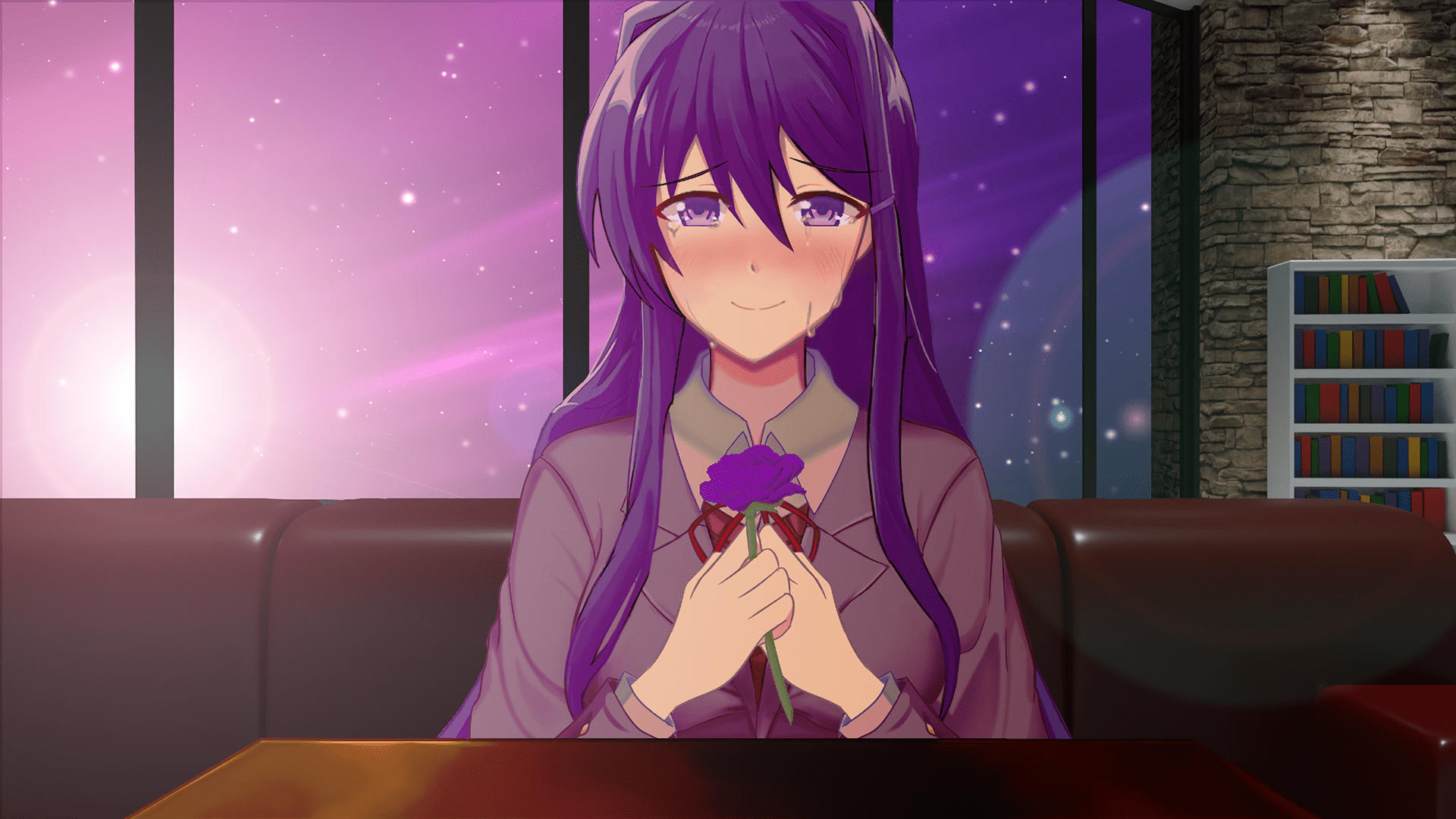 Custom Just Yuri Wallpaper I made some time ago. DDLC