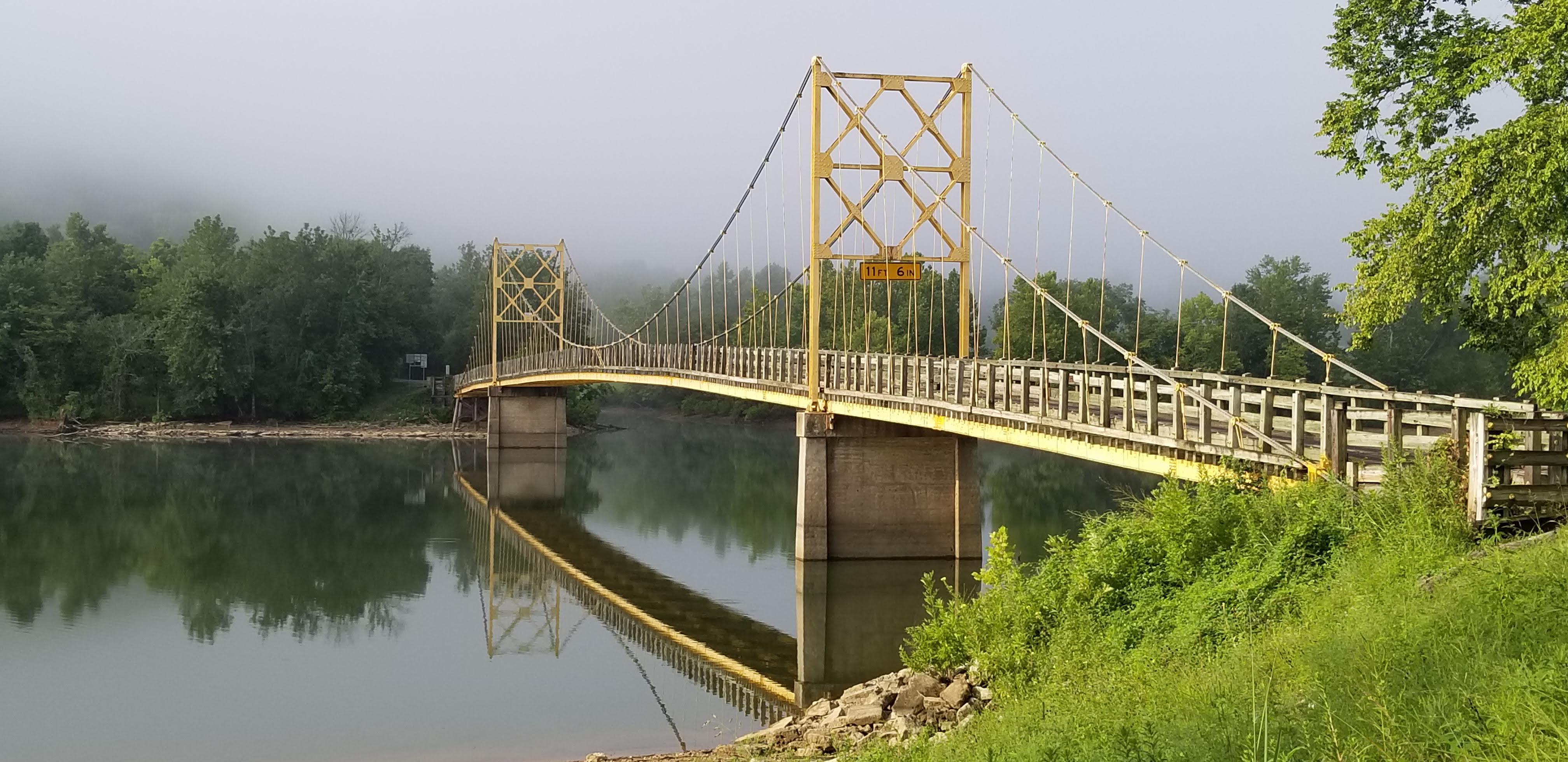 The Beaver bridge in early morning fog [OC] [4032 x 1960] r/bridgeporn