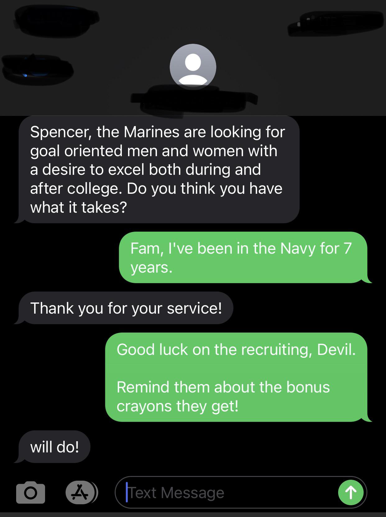 Been waiting years for a recruiter to text me. r/Military