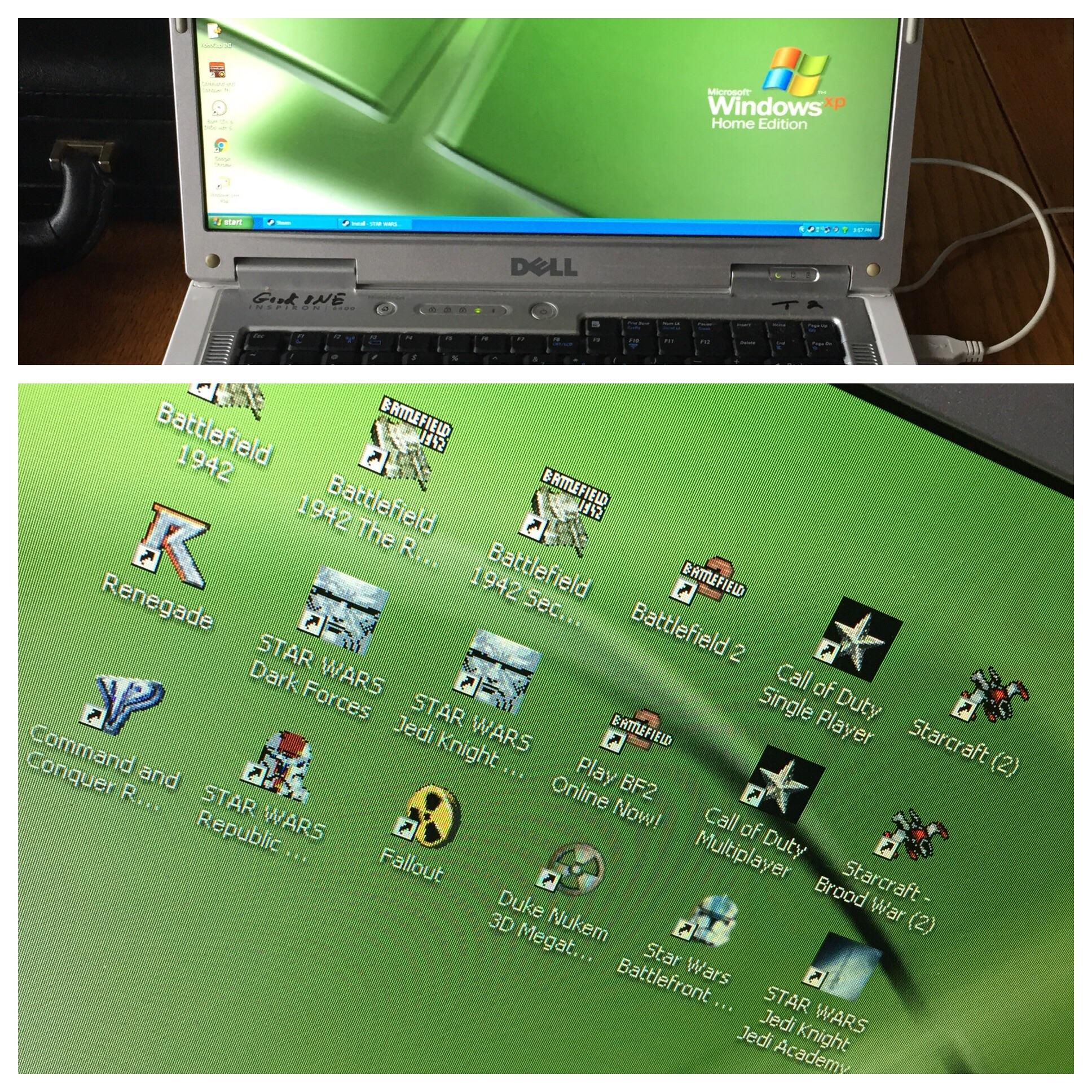 Got out my Dell laptop from 2006...gonna be a good weekend gaming