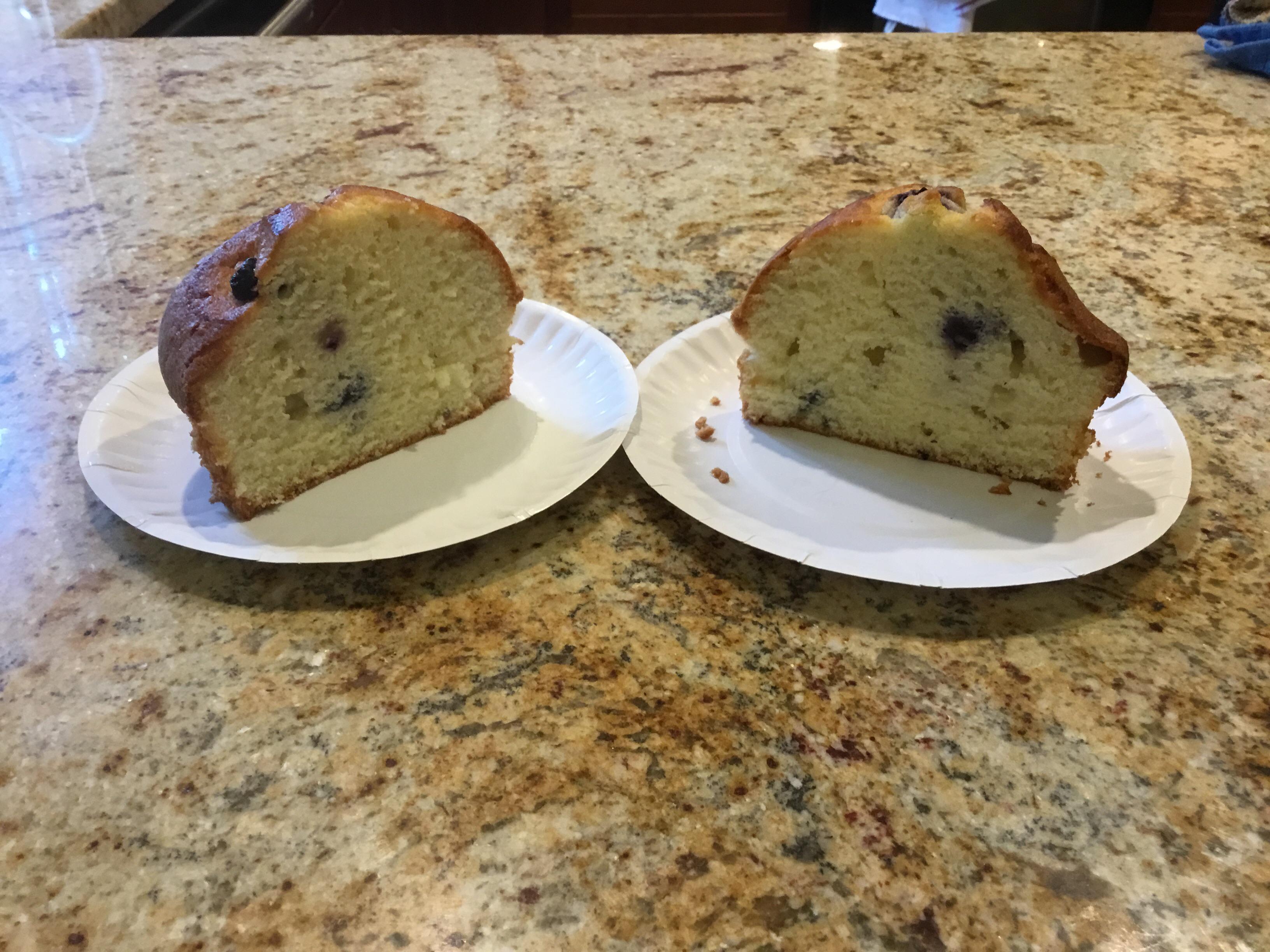 These blueberry muffins from Costco with barely any blueberries r