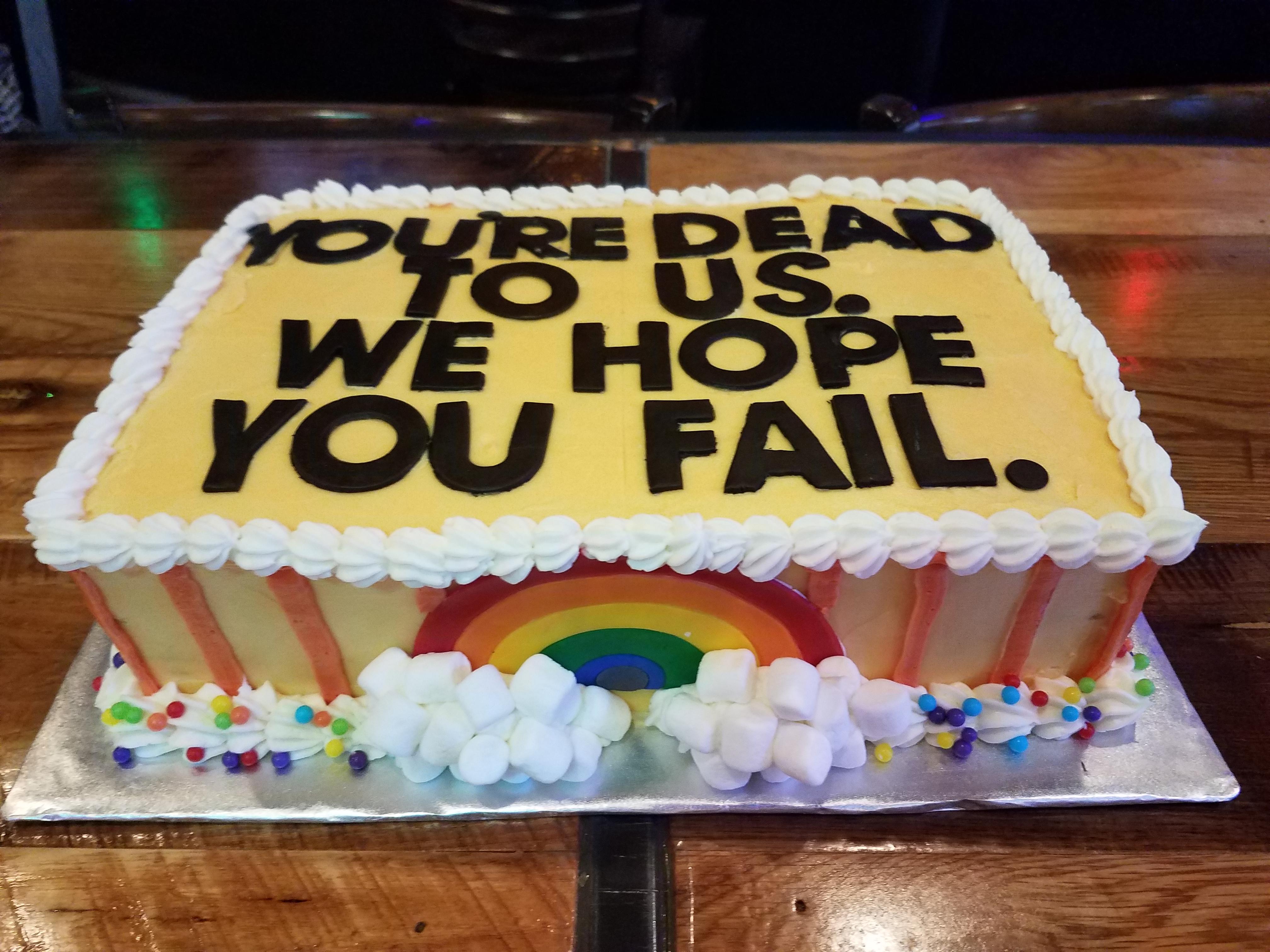 Made a cake for coworker's going away party. Not a totally original