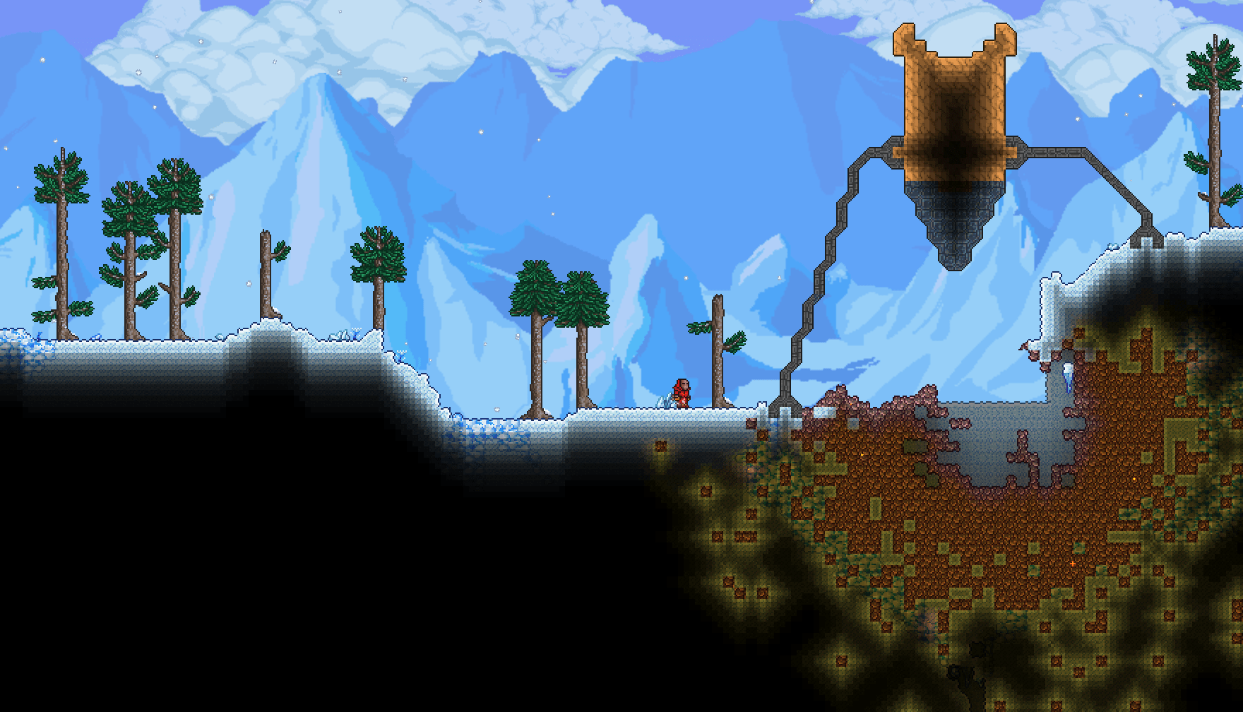 meteor has fallen in the tundra so I made a drill to dig it up and yes