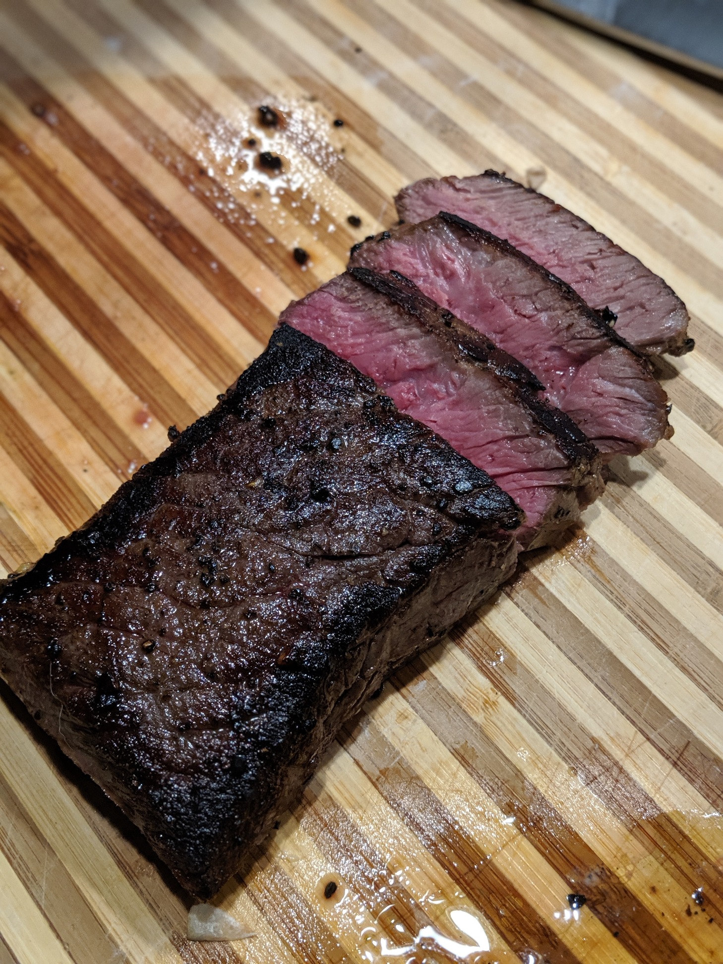My first time! Costco Top Sirloin at 131F for 2 hours, then Cast Iron