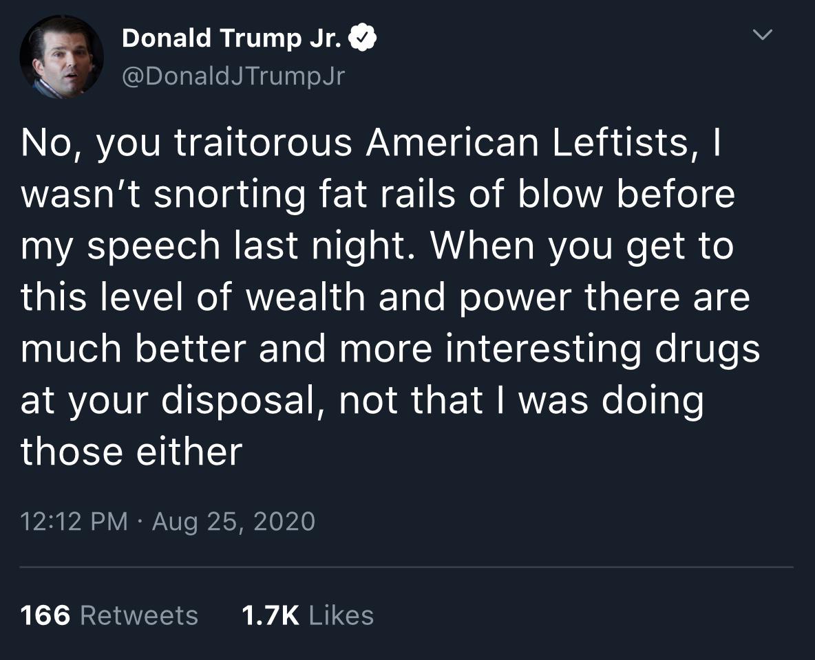 Don Jr dispels the allegations ToiletPaperUSA
