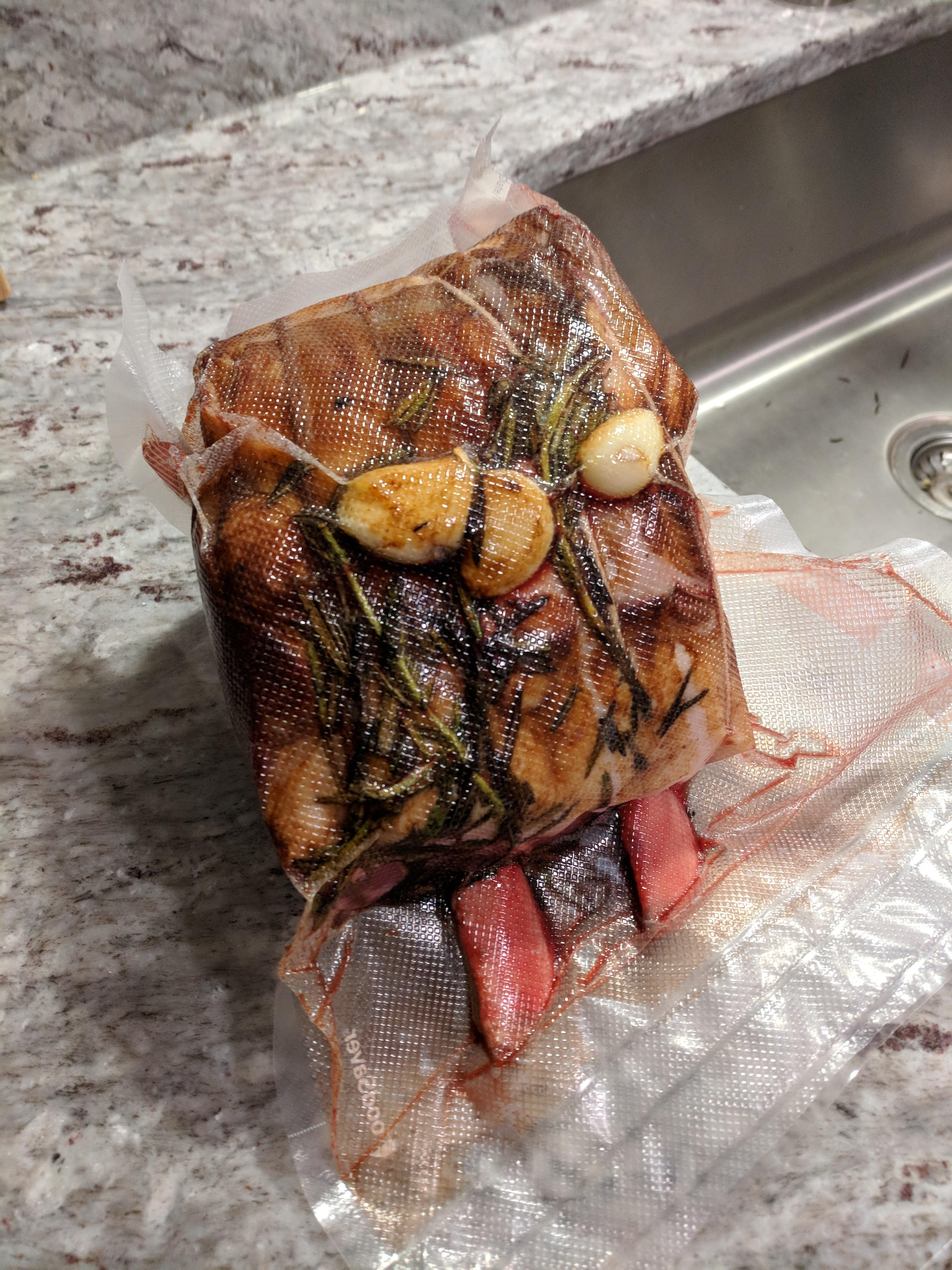 Soon to be Easter Sunday Rib Roast! 12hrs to go. Cant wait! r/sousvide
