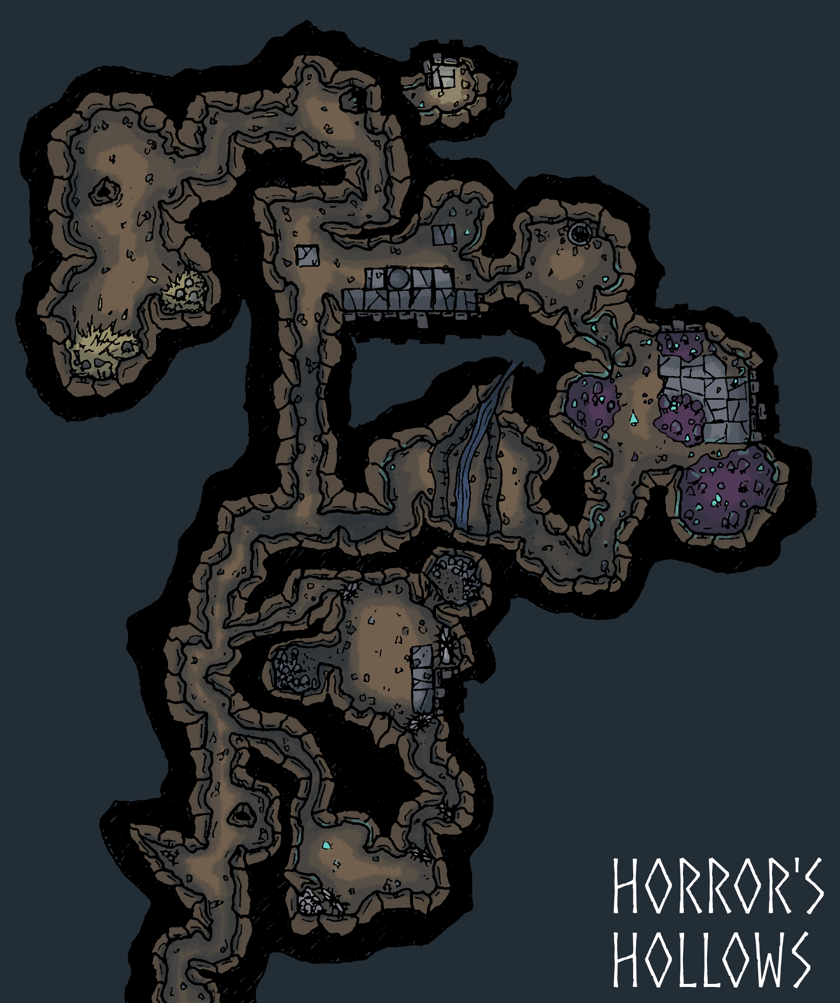 Horror's Hollows An underground dungeon map from The North Seat r