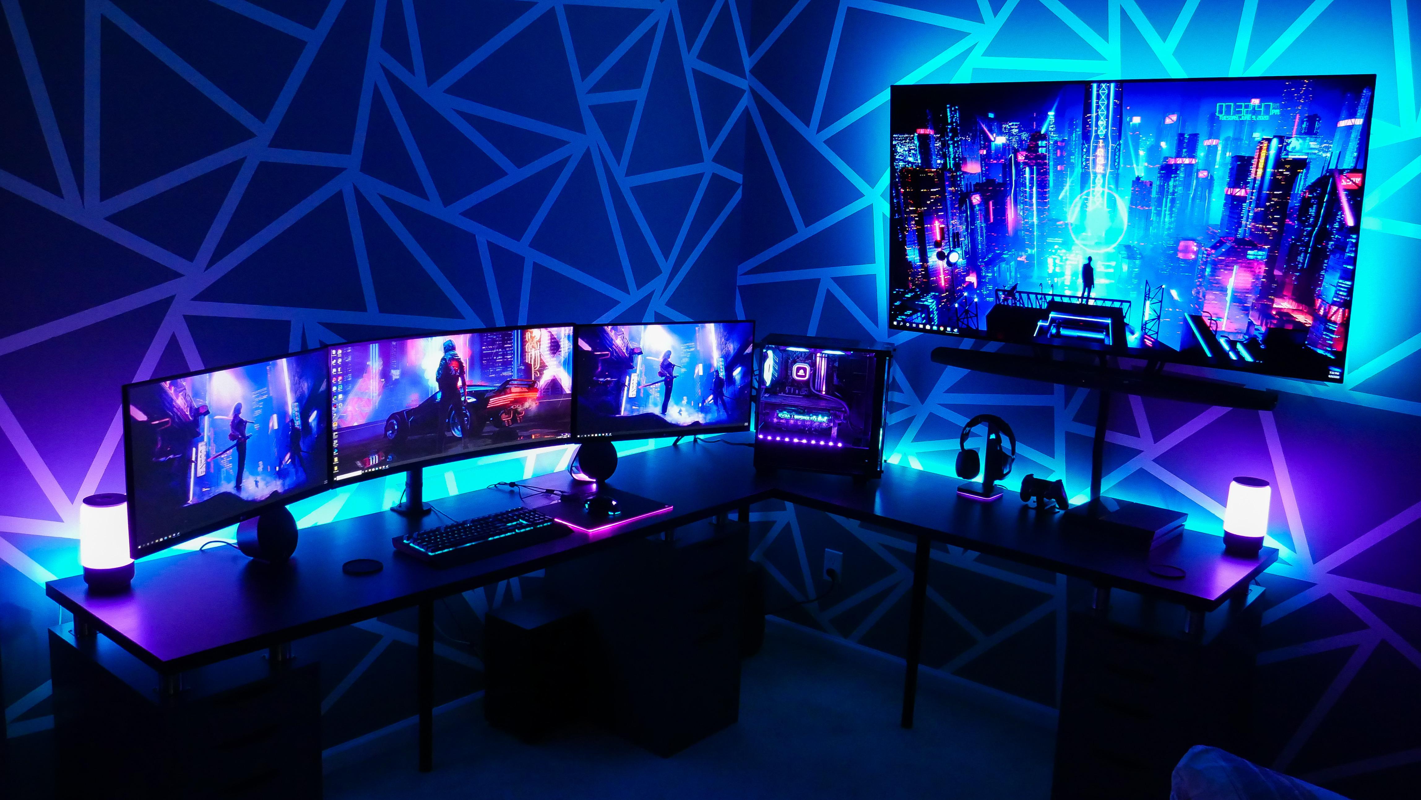 Update to the build. LG OLED TV added. Wall decor for above the