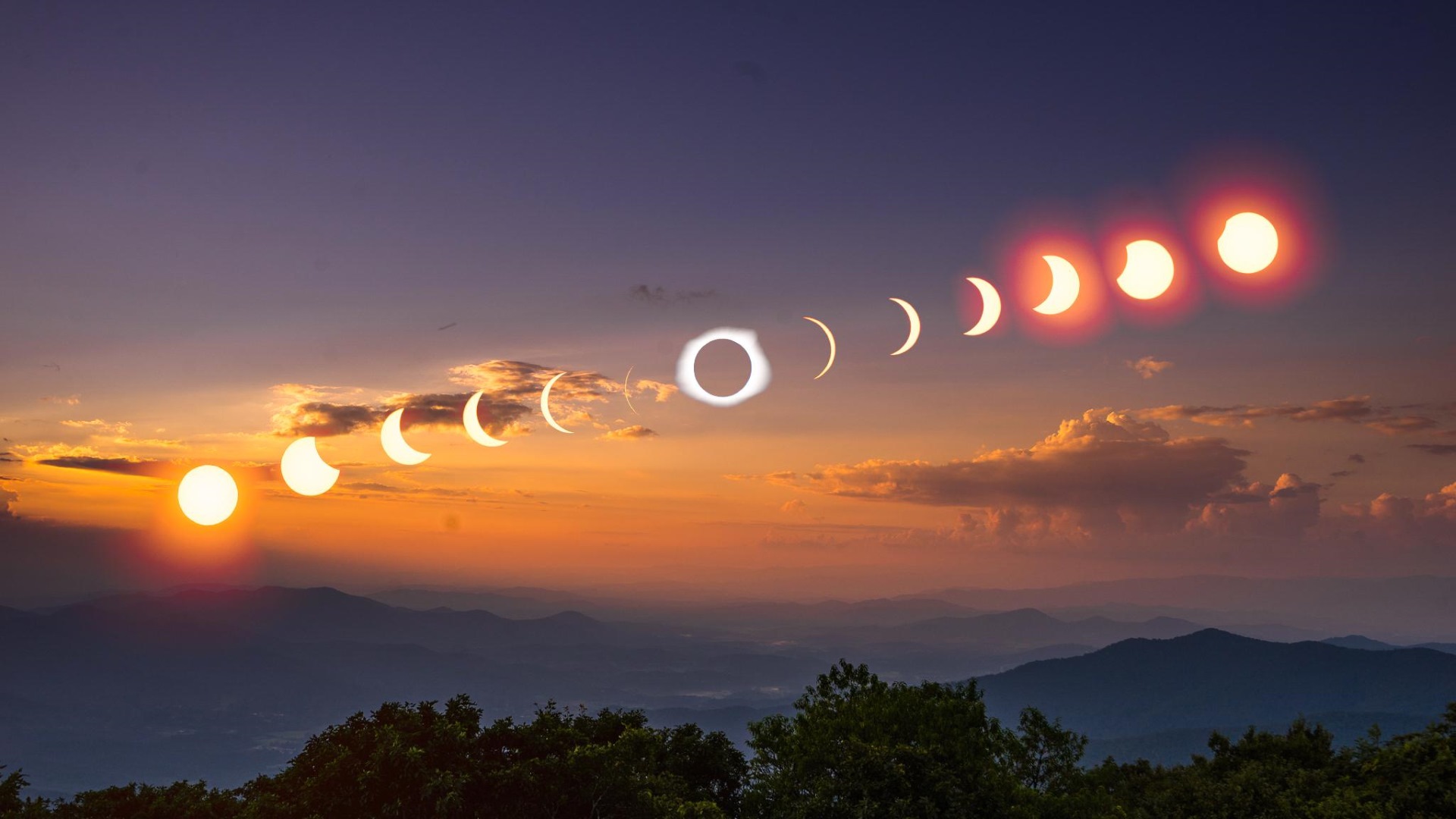 Solar Eclipse Phases 1920 × 1080 wallpapers