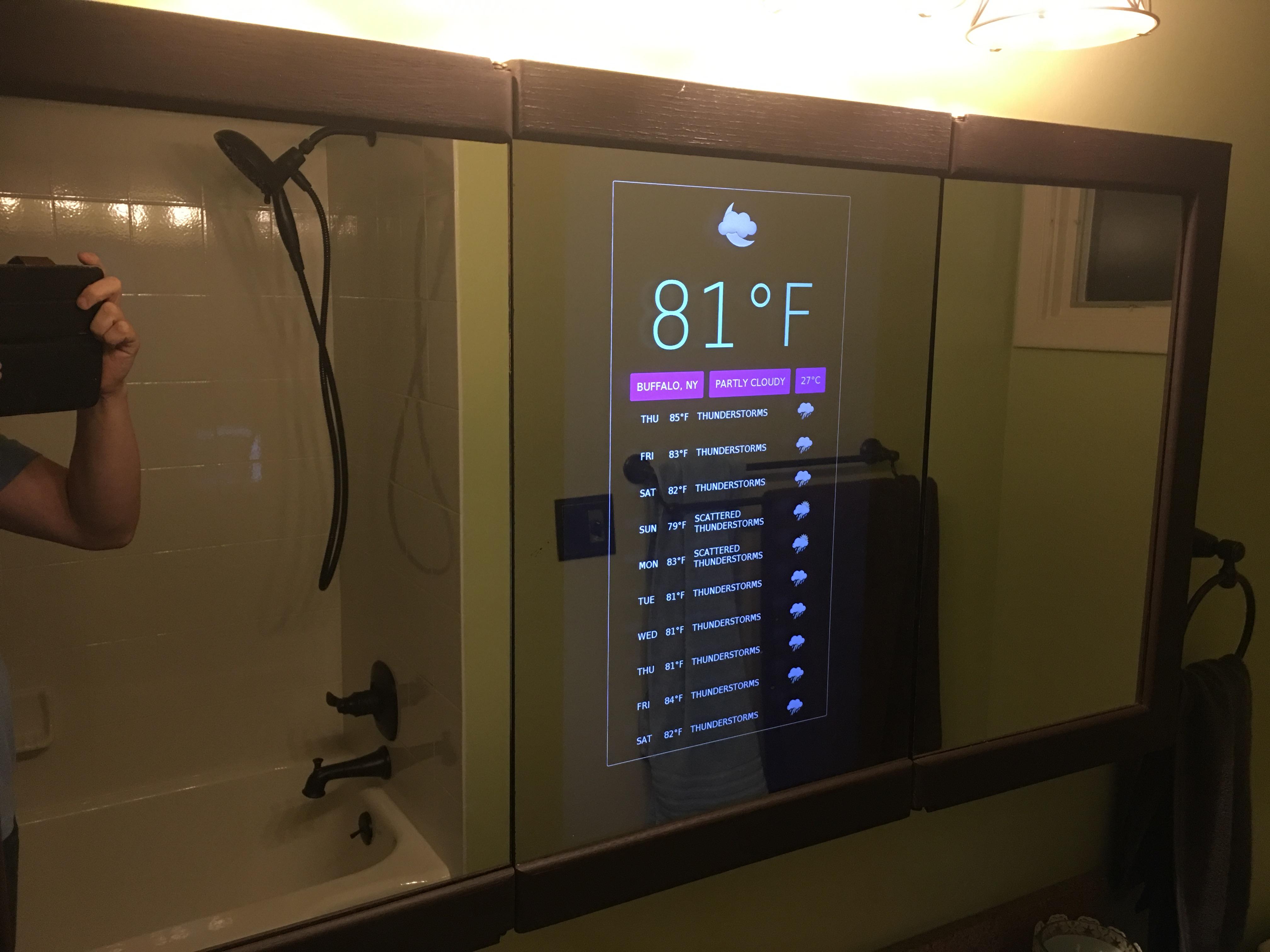 Been working on a smart mirror for our guest bathroom. I'd love to get