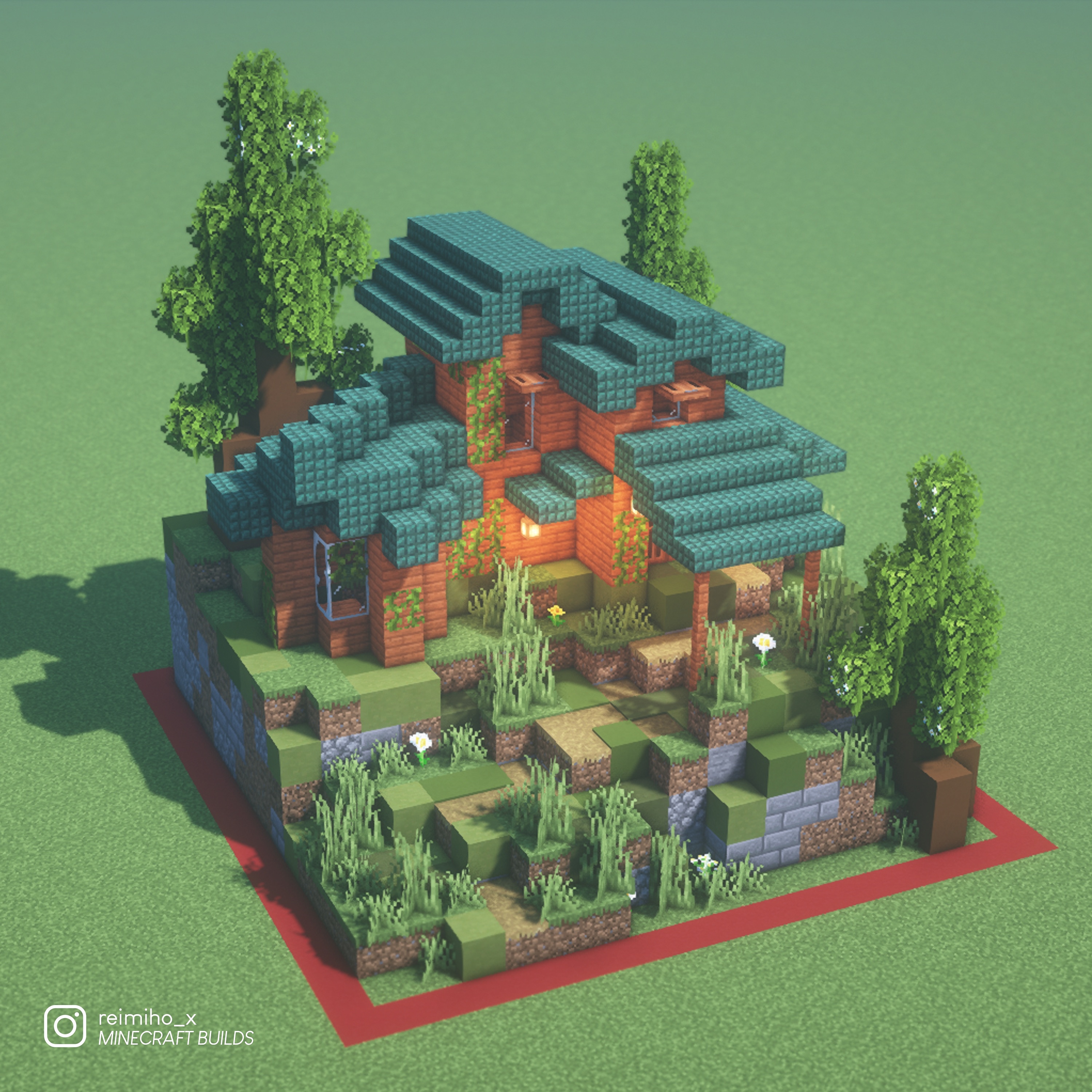 Acacia mountain house Minecraft blueprints, Minecraft houses.