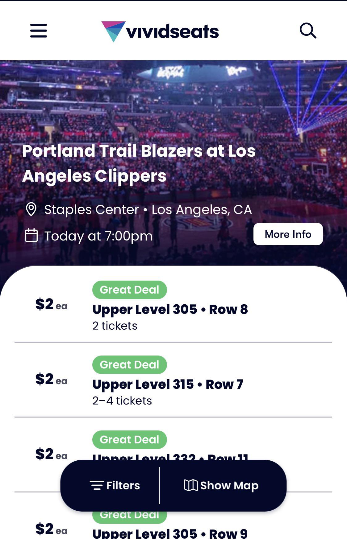 Do Californians know the Clippers exist or is 2 just too much to pay