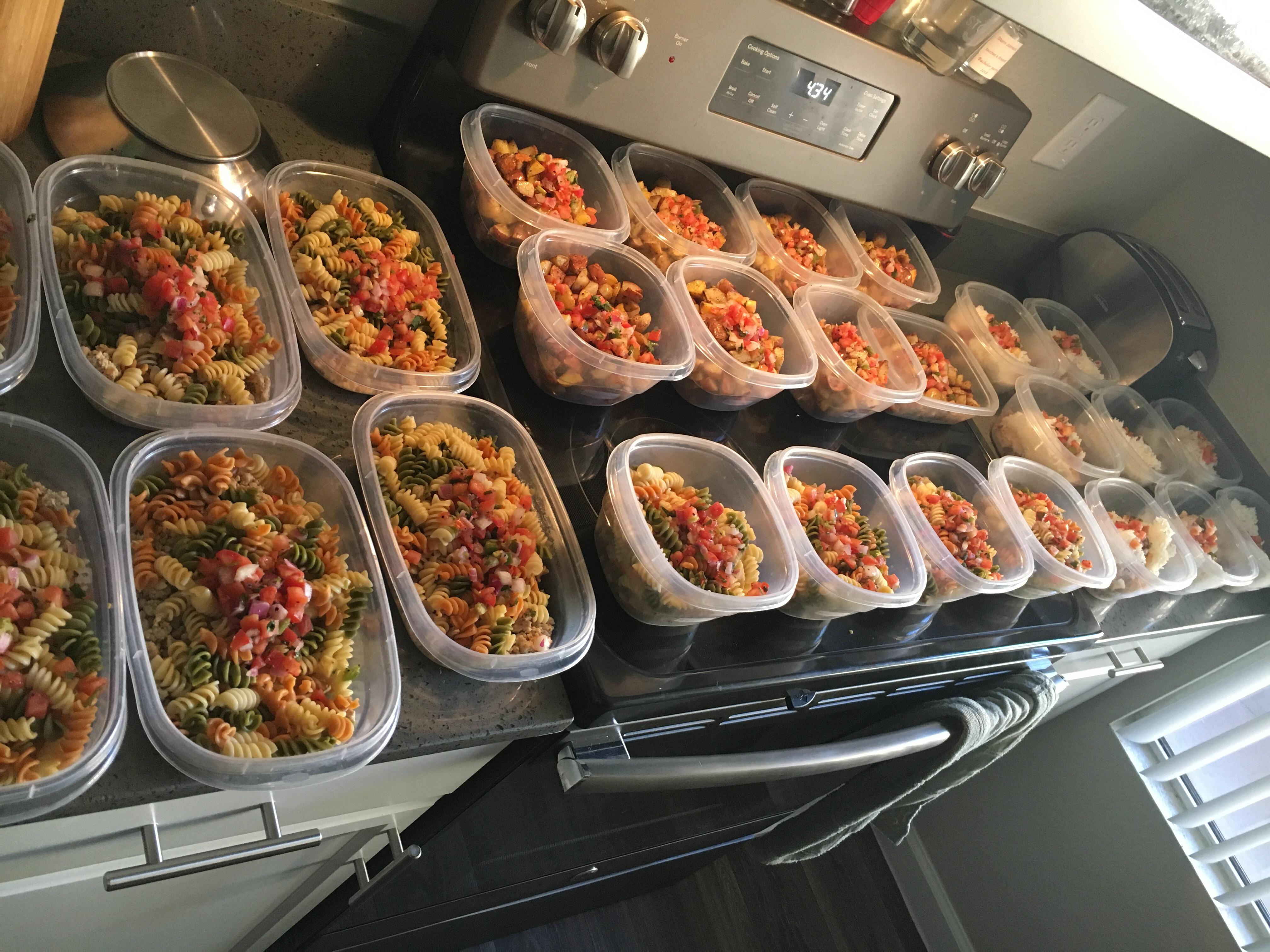 I work Sundays so Meal Prep Saturday for me! One week of meals. 700
