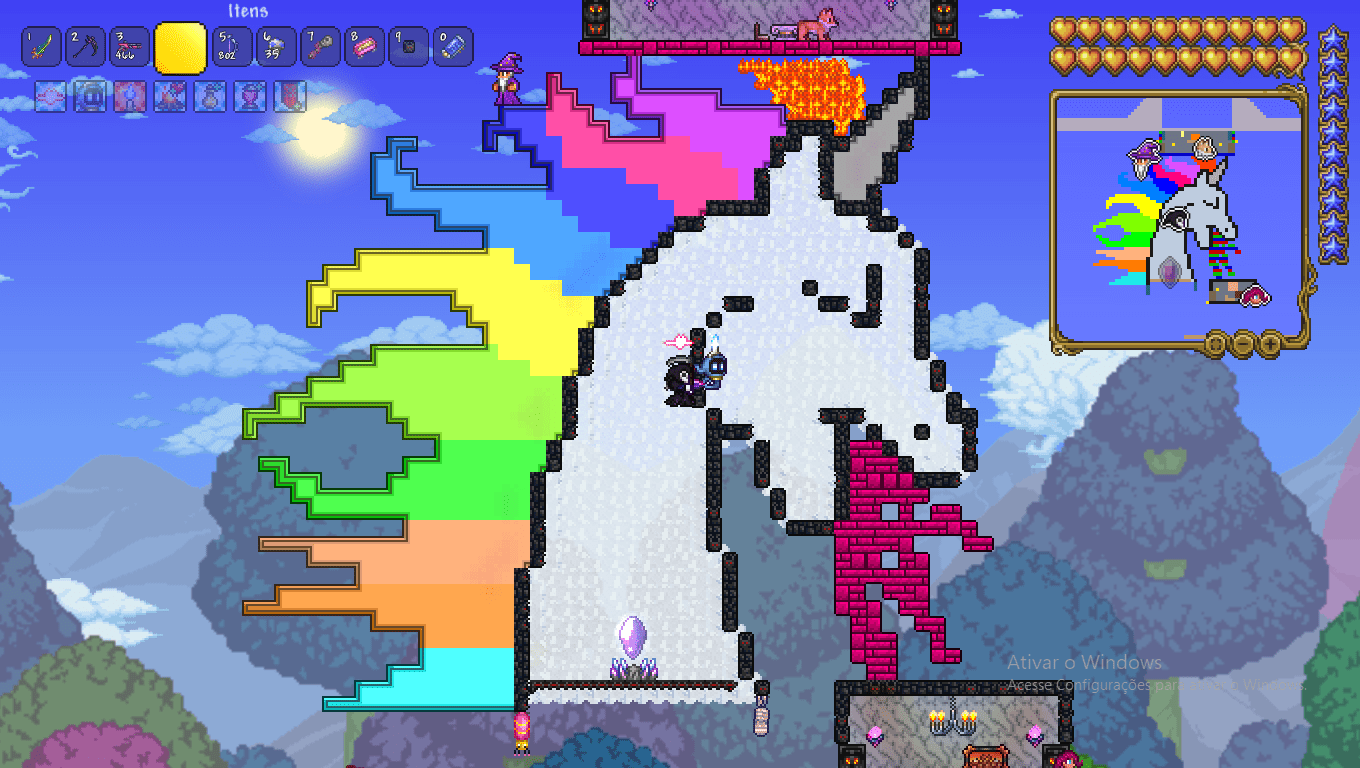 my unicorn finished with the minimap r/Terraria