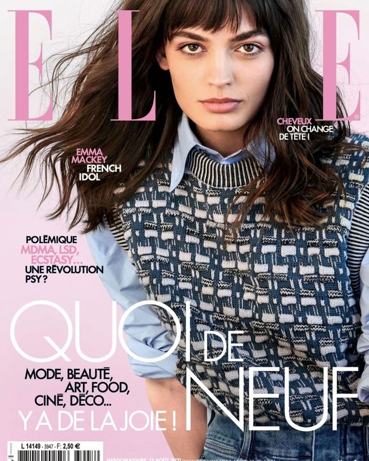 Cover of Elle Magazine, France, September 2021 r/EmmaMackey