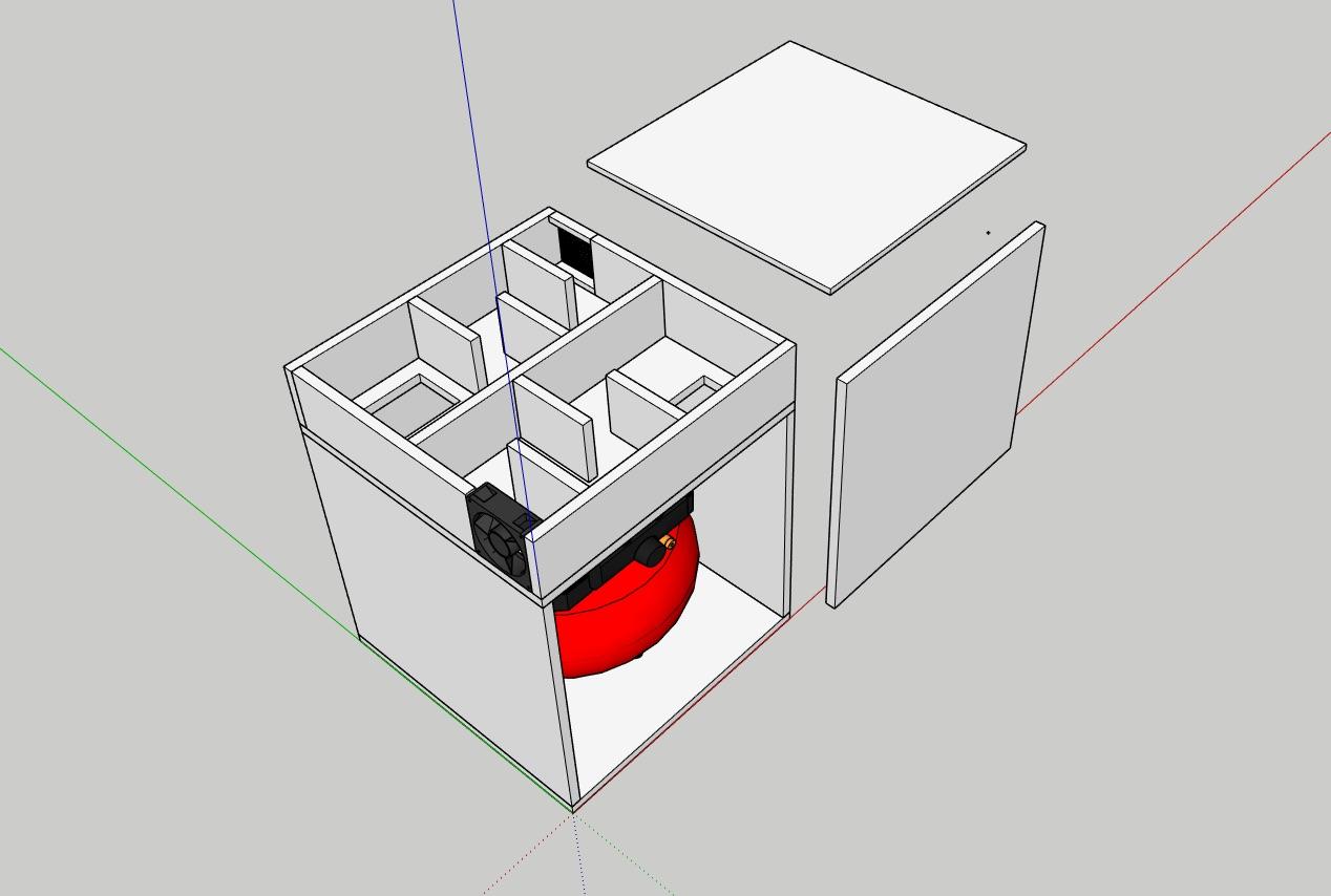 Soundproof Box for my Pancake Compressor. Took DBs from 90 to 60 in my