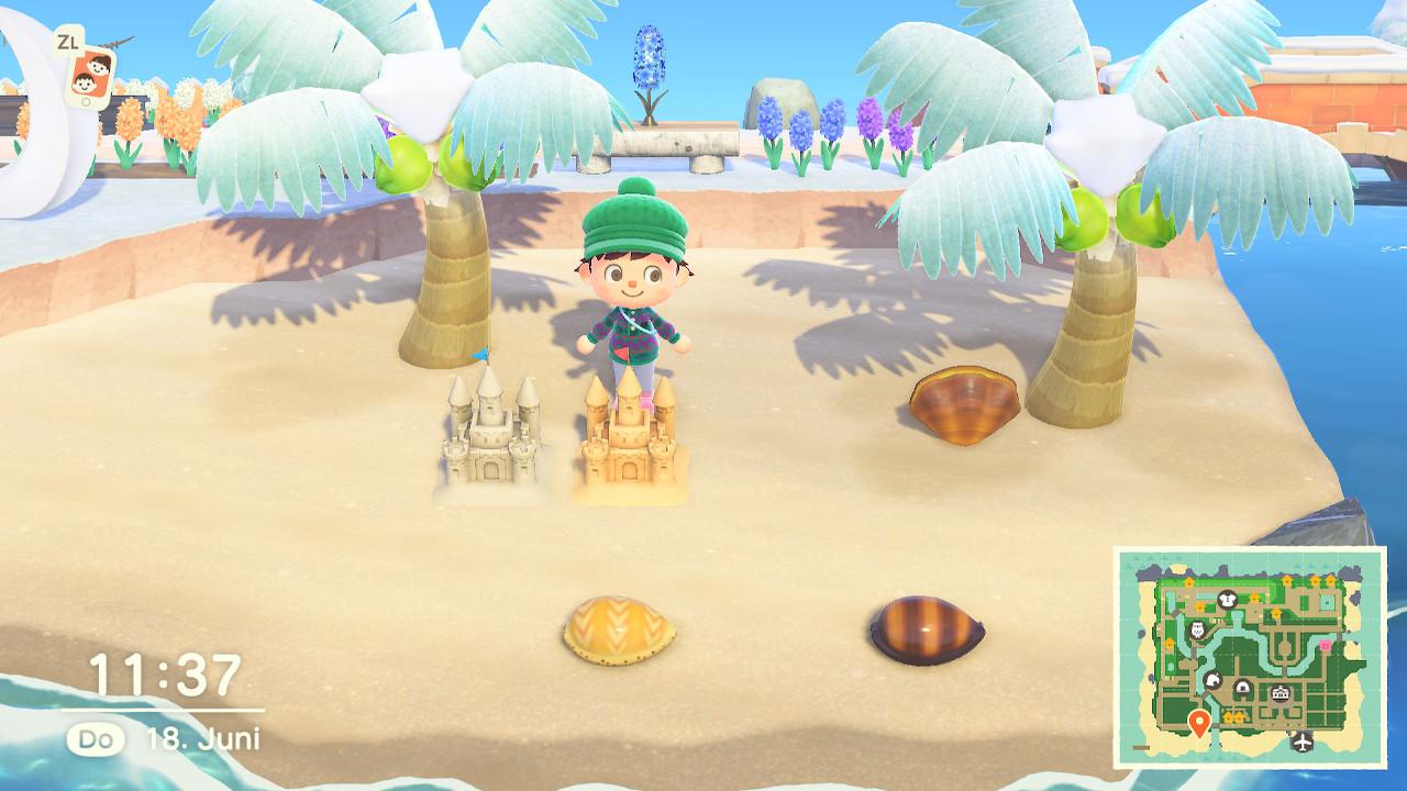 I just figured out, that the white sand castle is for snowy beaches