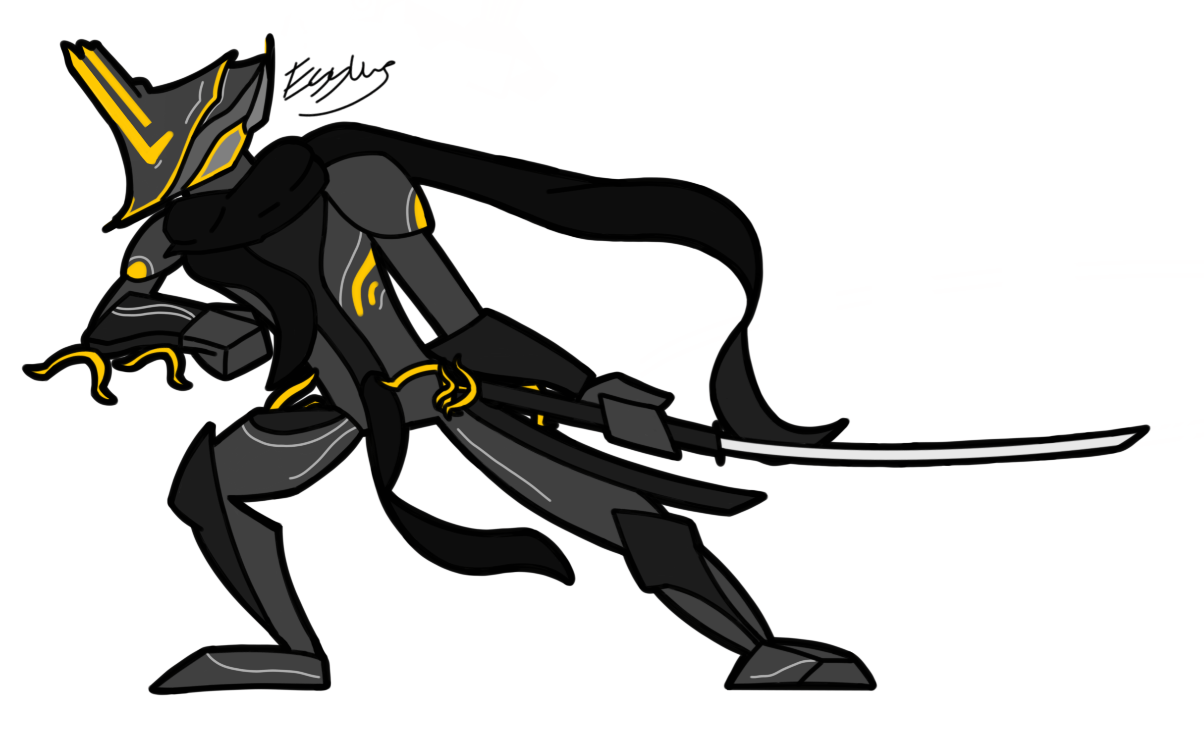 Excalibur Umbra Drawing r/Warframe