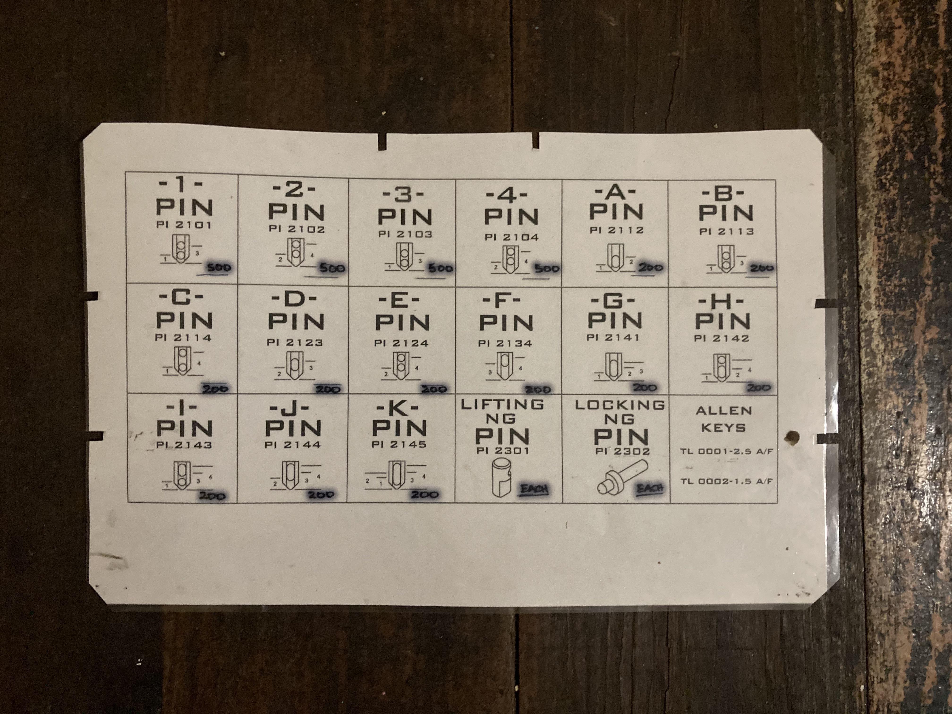 Old Australian Lock Company Bilock Pinning chart r/lockpicking
