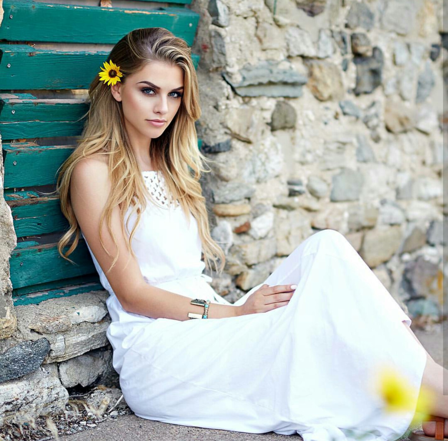 You'll hear the music fill the air... I'll put a flower in your hair