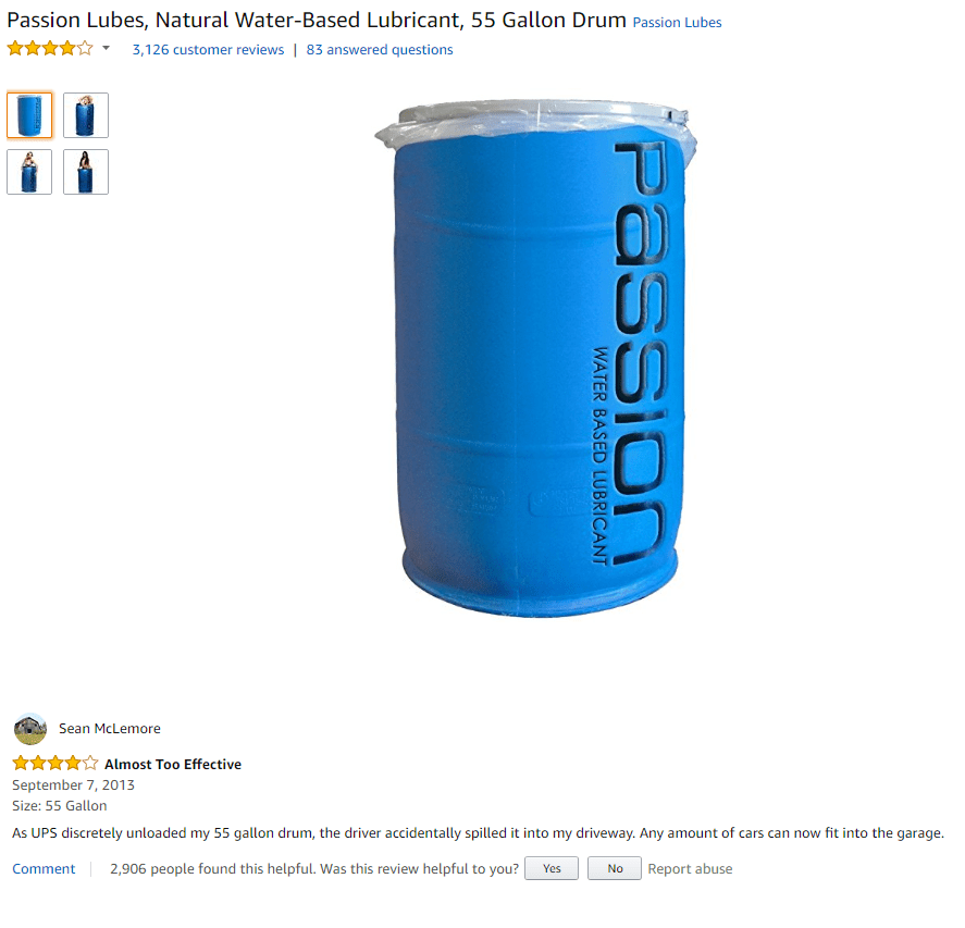 Too much lube r/amazonreviews