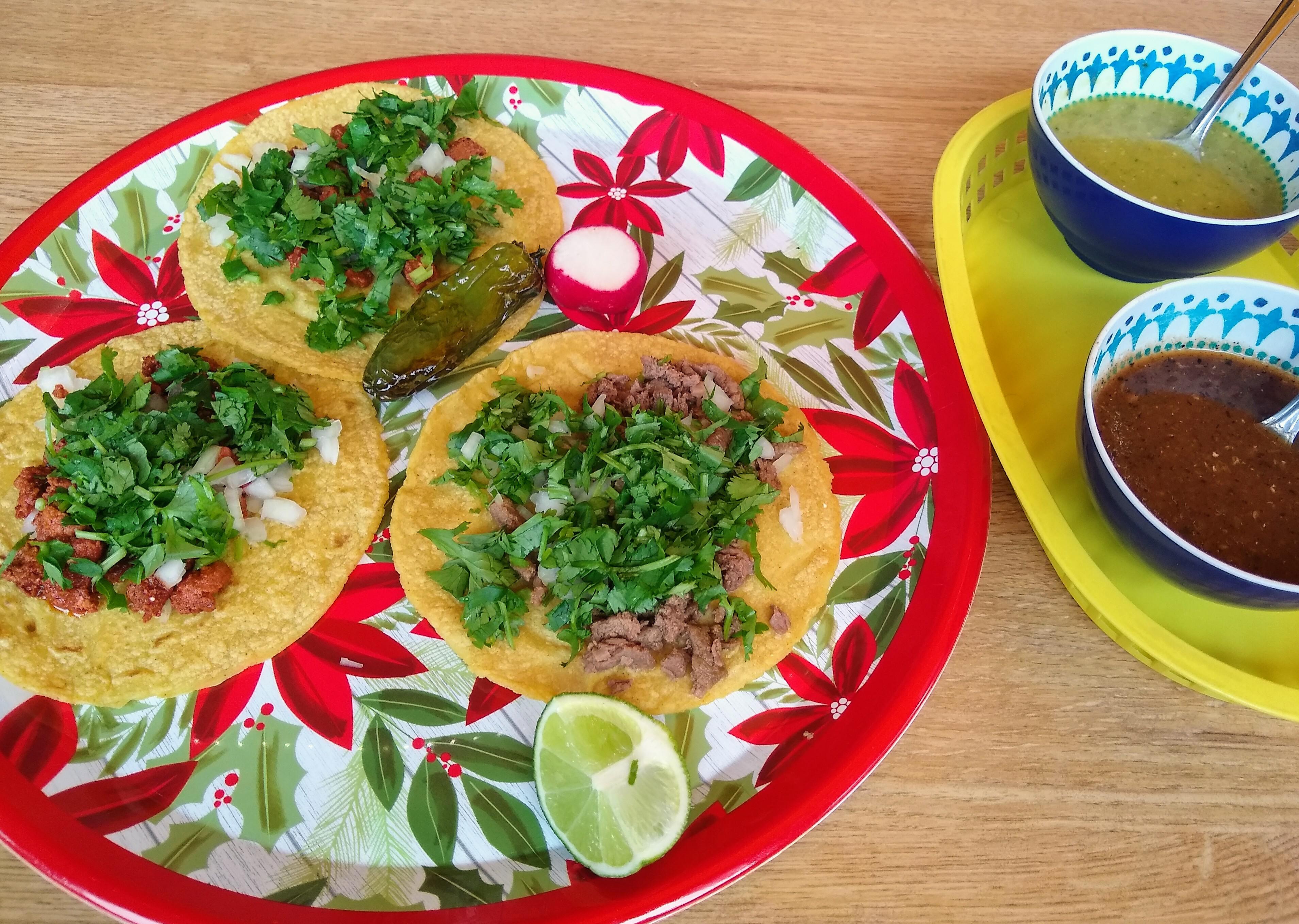 2 pastor and 1 asada from Taco del Chavo in Kennesaw, Ga. Was a US top