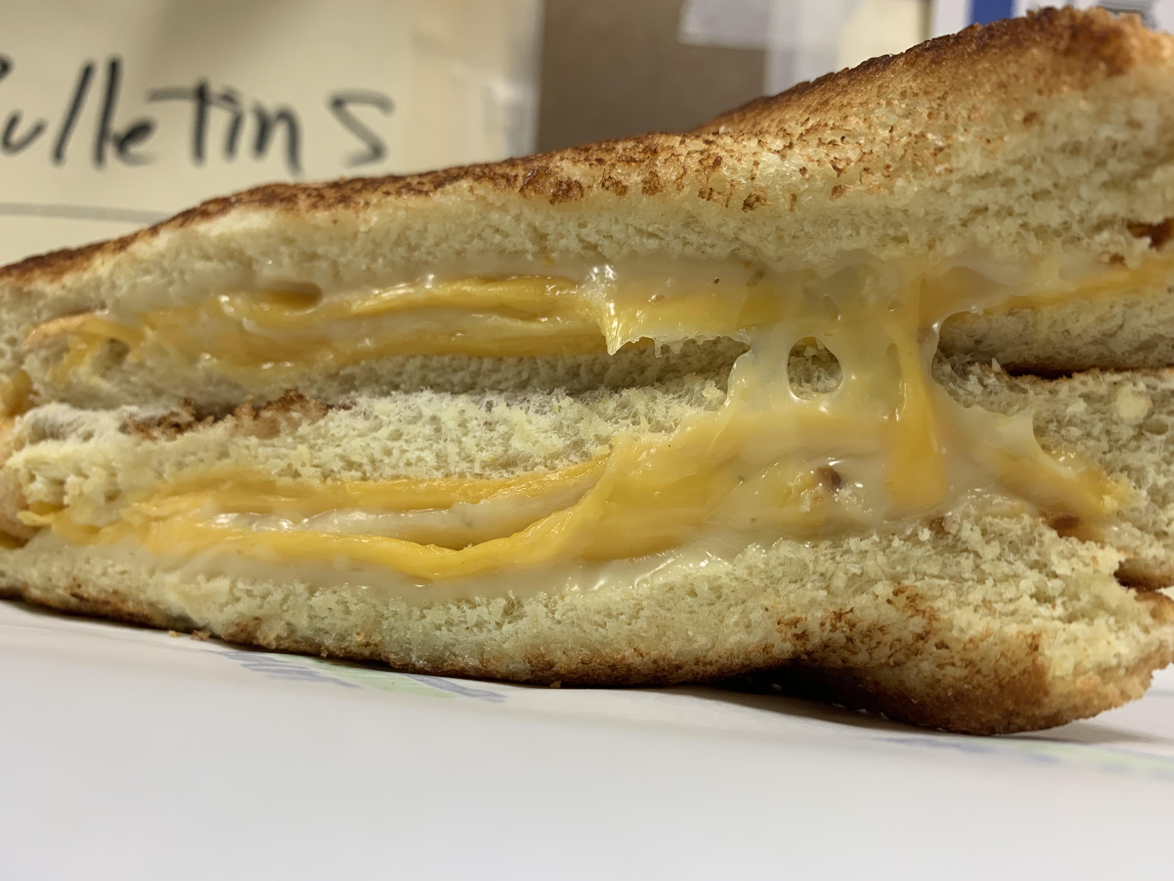 So my job started selling grilled cheese on Texas Toast. Here is my American and Pepper jack