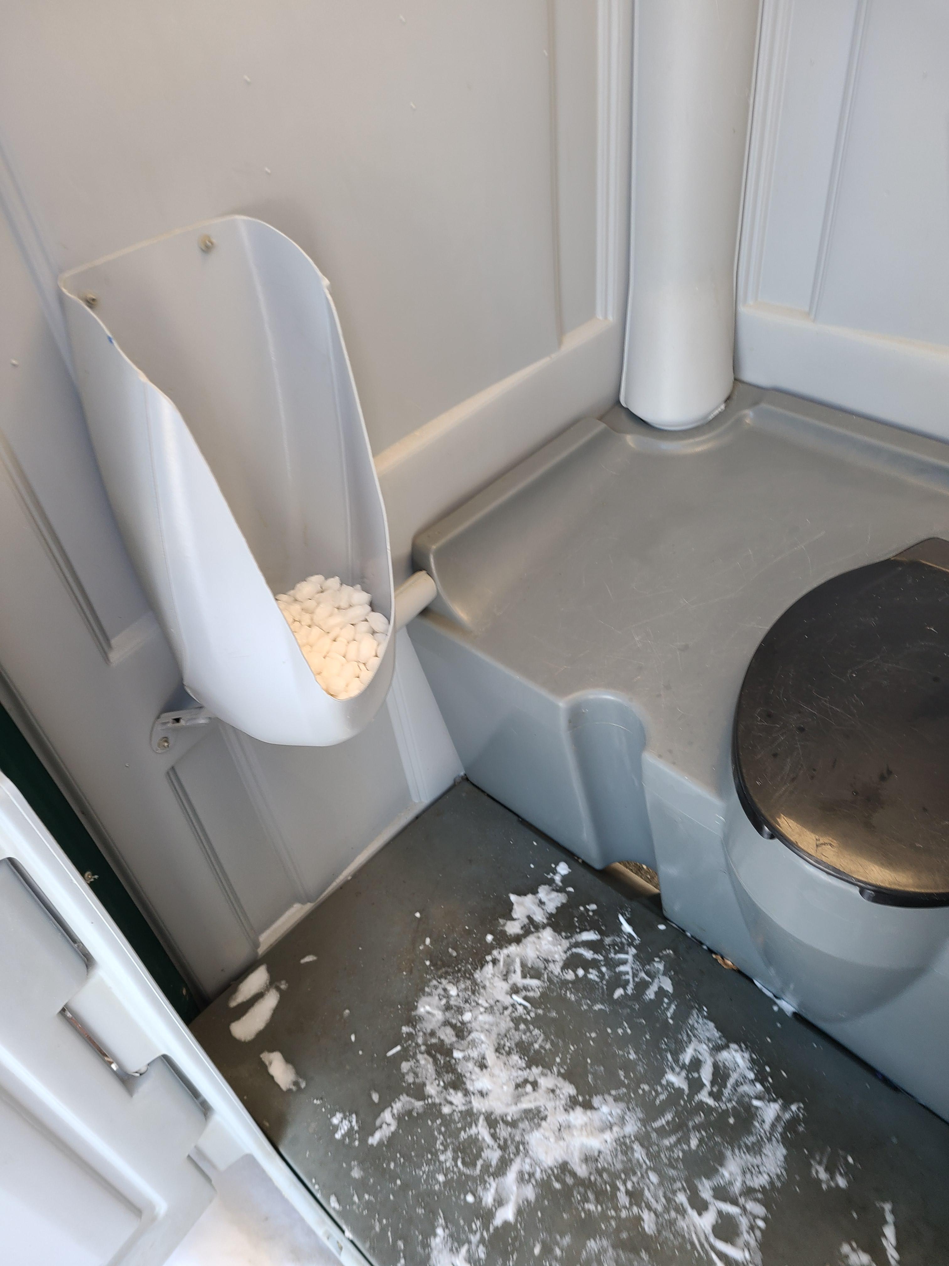 Salt pellets in porta potty urinal Bush Lake, MN r/minnesota