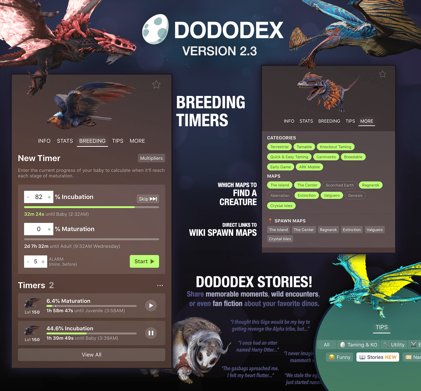 Dododex v2.3 Now Available Breeding Timers & Dododex Stories! r/ARK