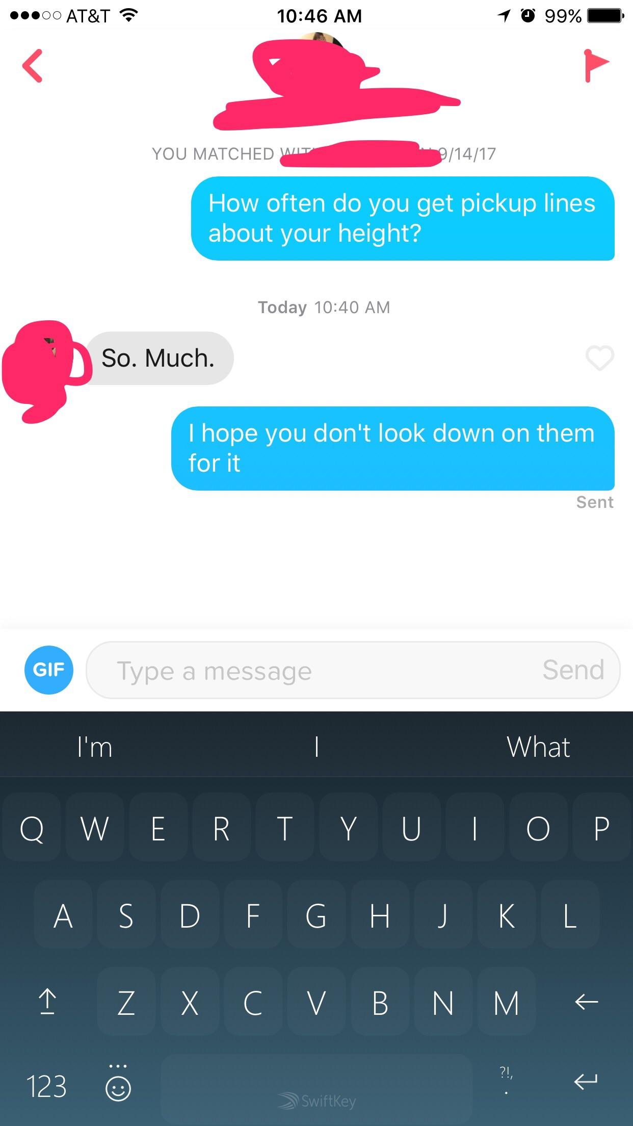 She's 5'11" so I couldn't resist r/Tinder
