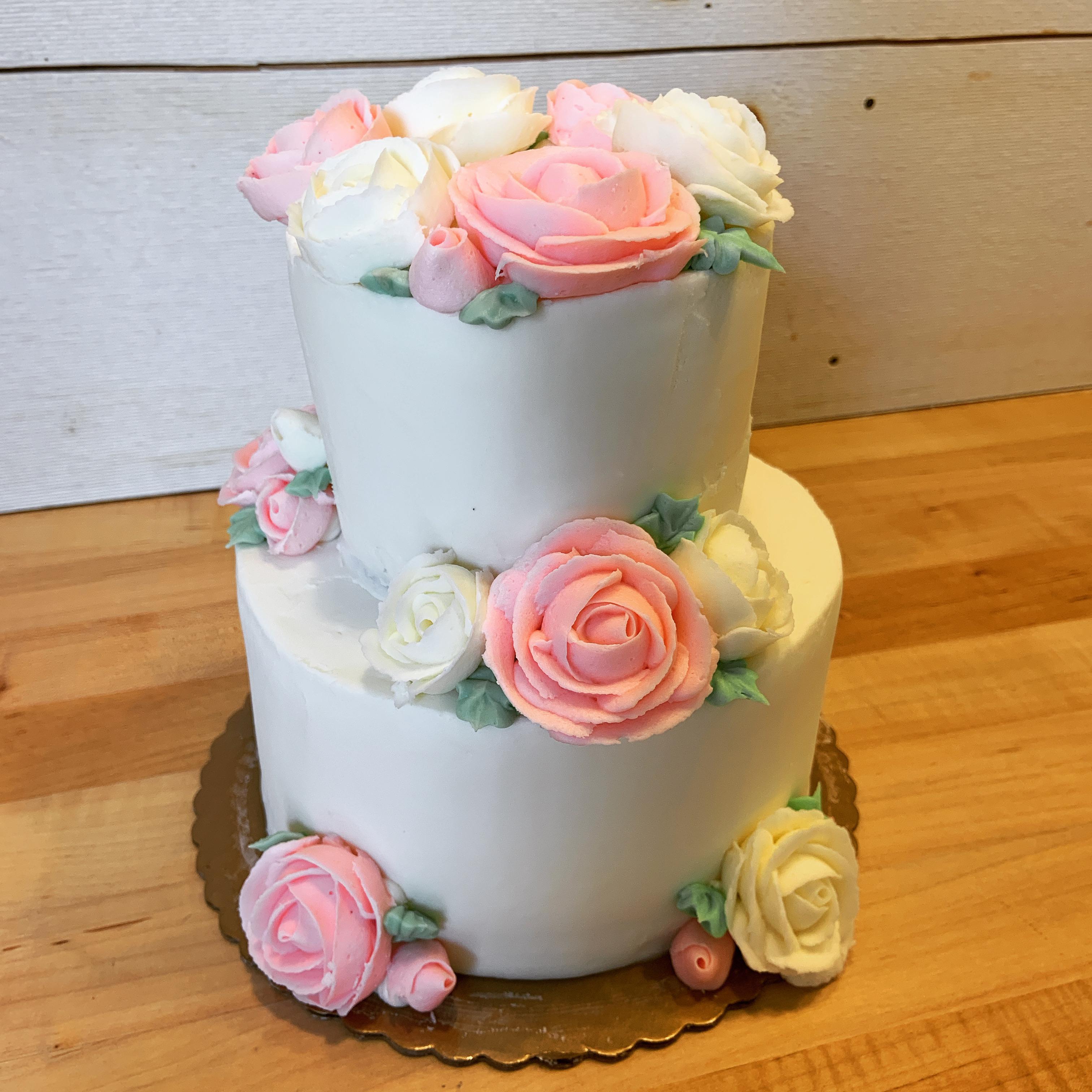 A cake is hard to decorate when using cream cheese frosting, but the