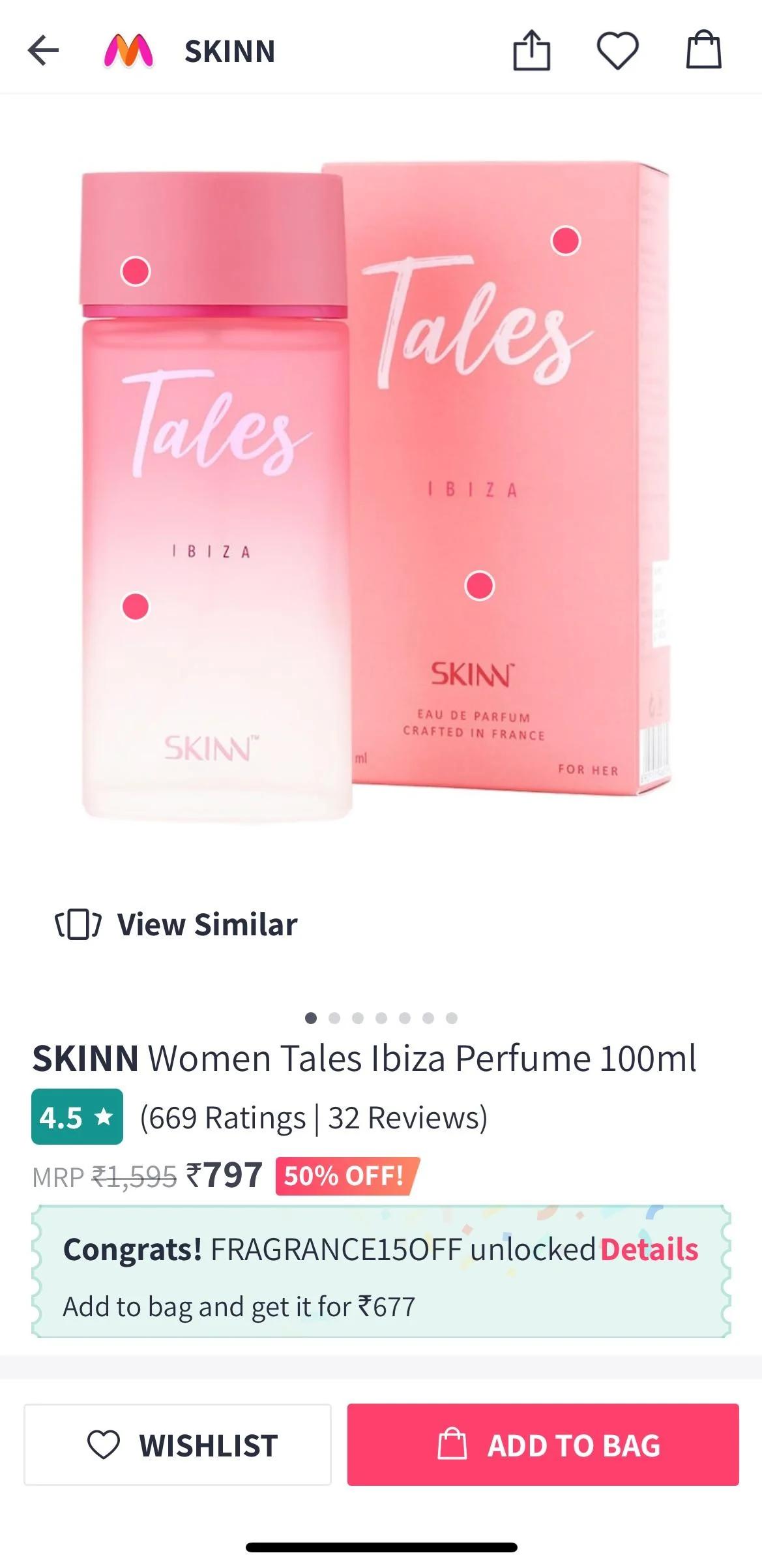 Discount Alert 50 off on Skinn Tales on Myntra on all variants r/DesiFragranceAddicts